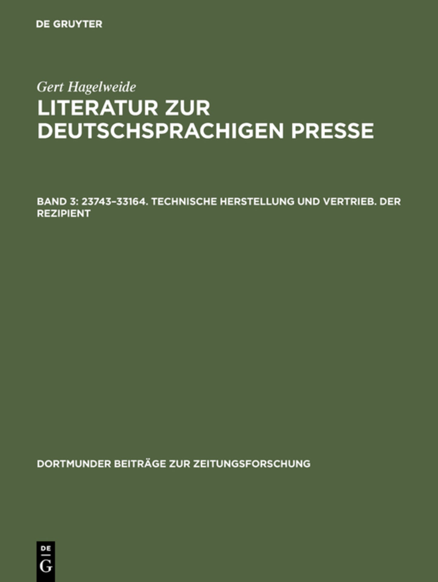 23743–33164. Technische Herstellung und Vertrieb. Der Rezipient