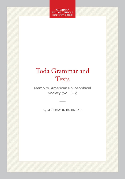 Toda Grammar and Texts