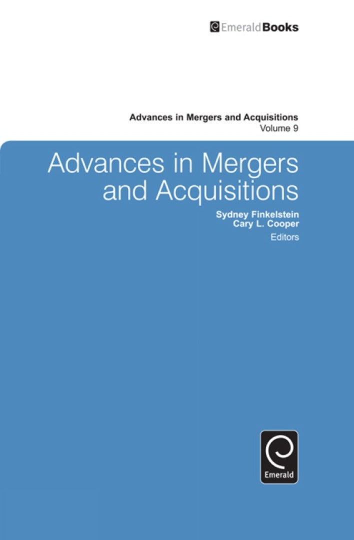 Cover image for Advances in Mergers and Acquisitions ISBN 9780857244659