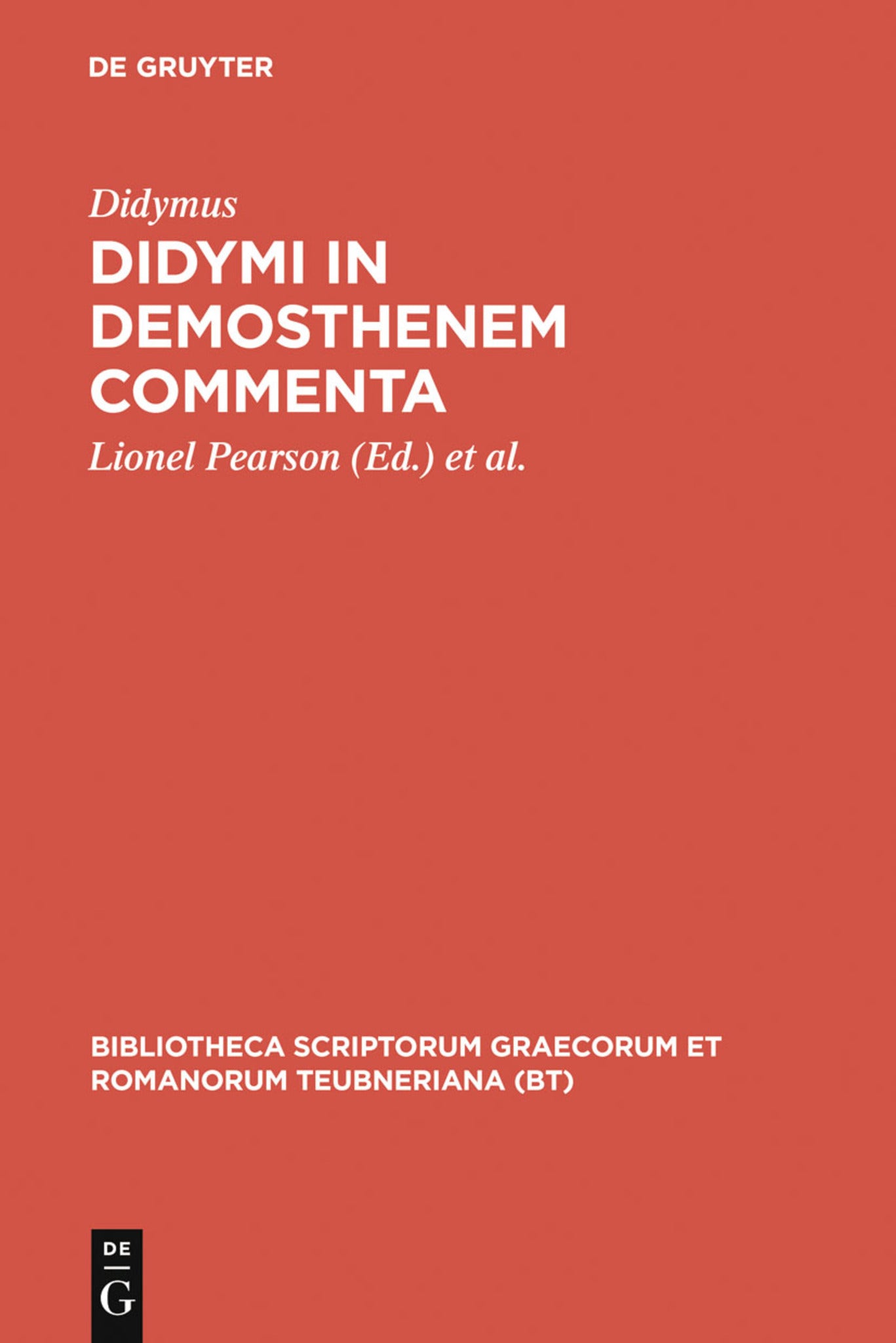 Cover image for Didymi in Demosthenem commenta ISBN 9783598712692