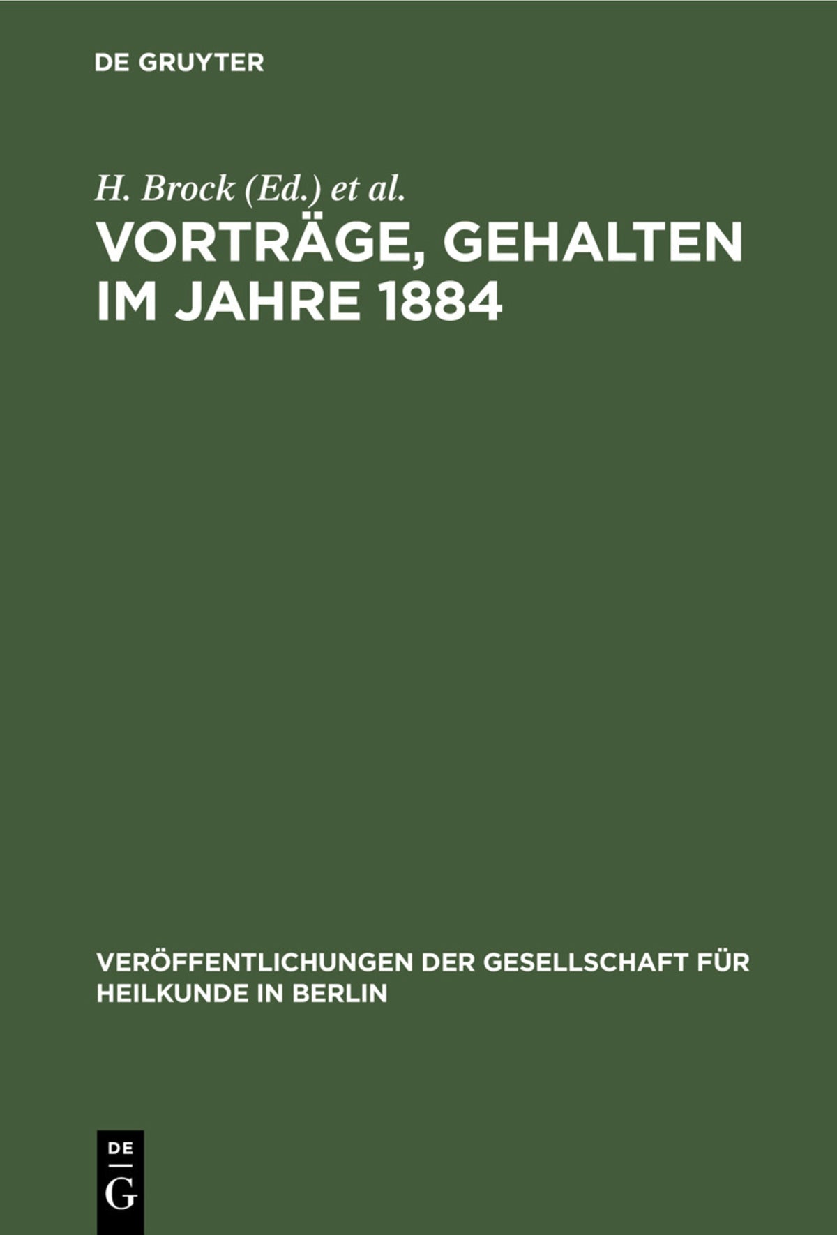 Vorträge, gehalten im Jahre 1884