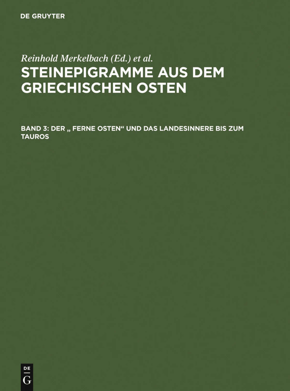 Cover image for Der " Ferne Osten" und das Landesinnere bis zum Tauros ISBN 9783598774485
