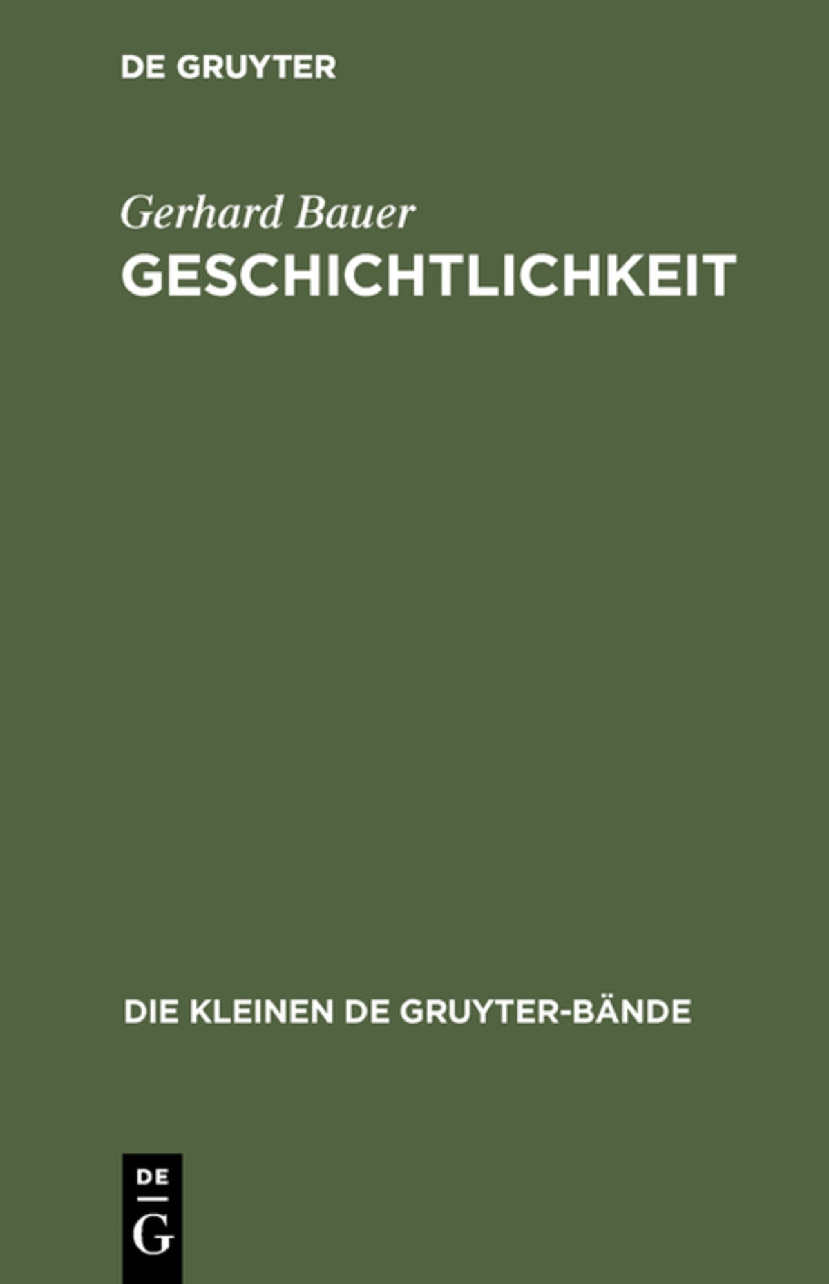Cover image for Geschichtlichkeit ISBN 9783110004908