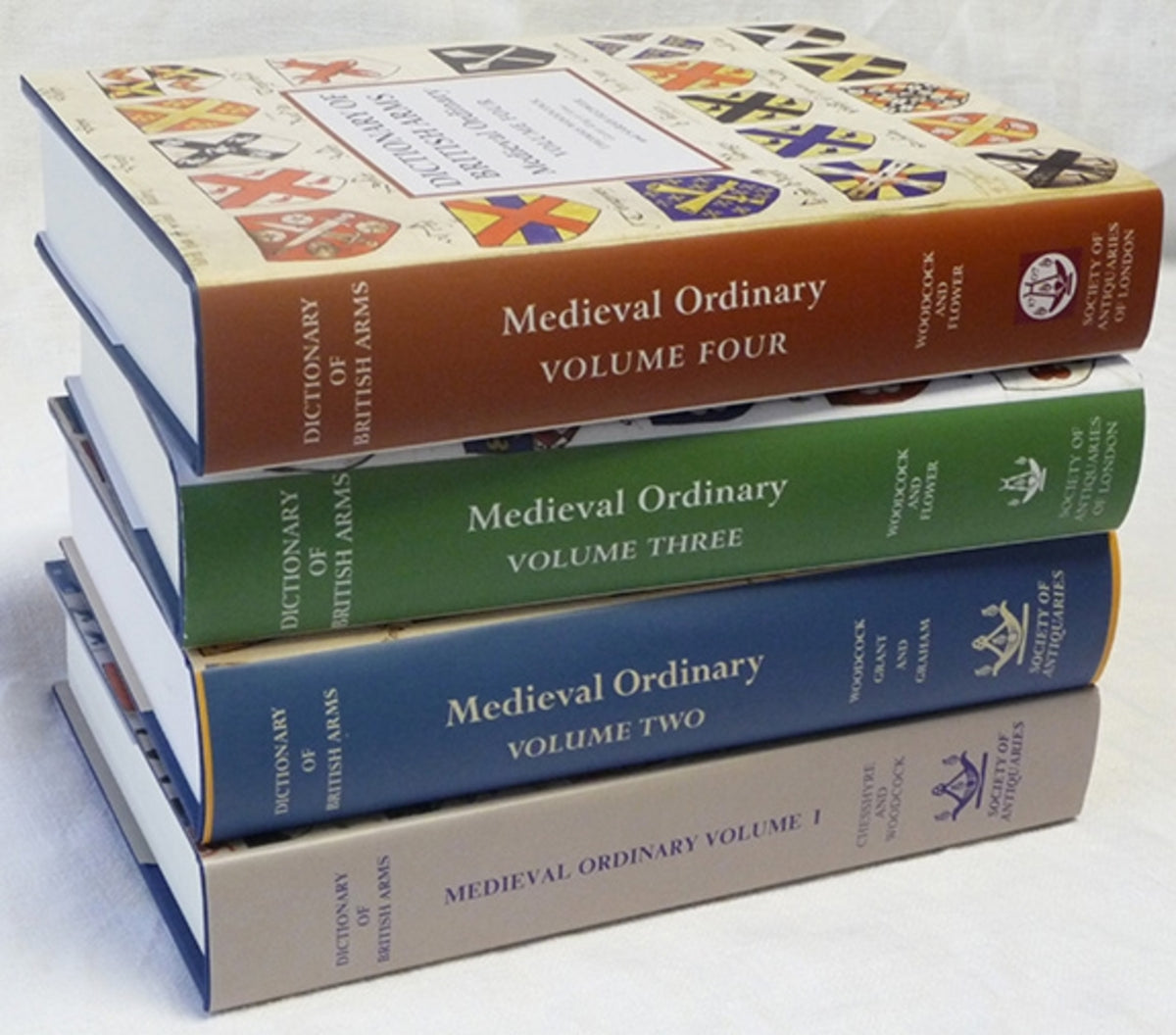 Cover image for Dictionary of British Arms Medieval [4 volume set] ISBN 9780854312986