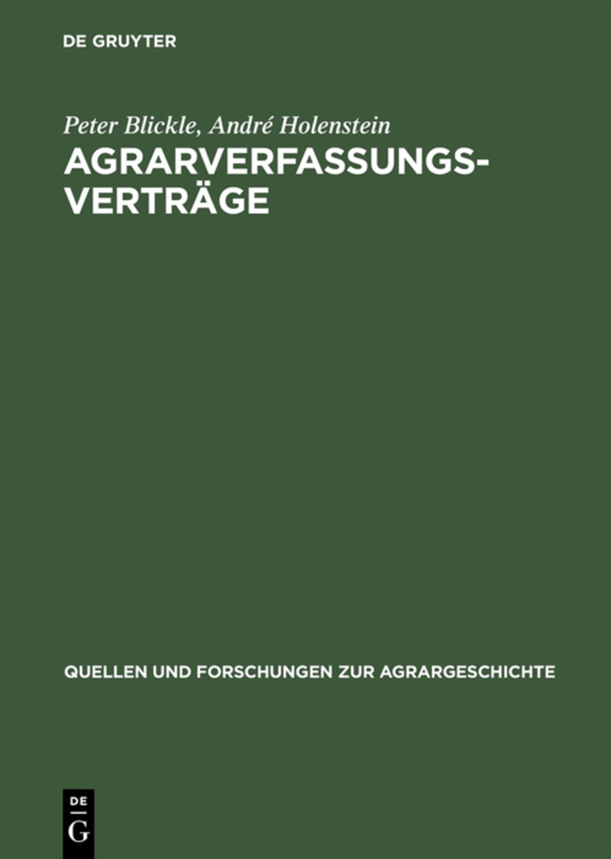 Cover image for Agrarverfassungsverträge ISBN 9783828200074