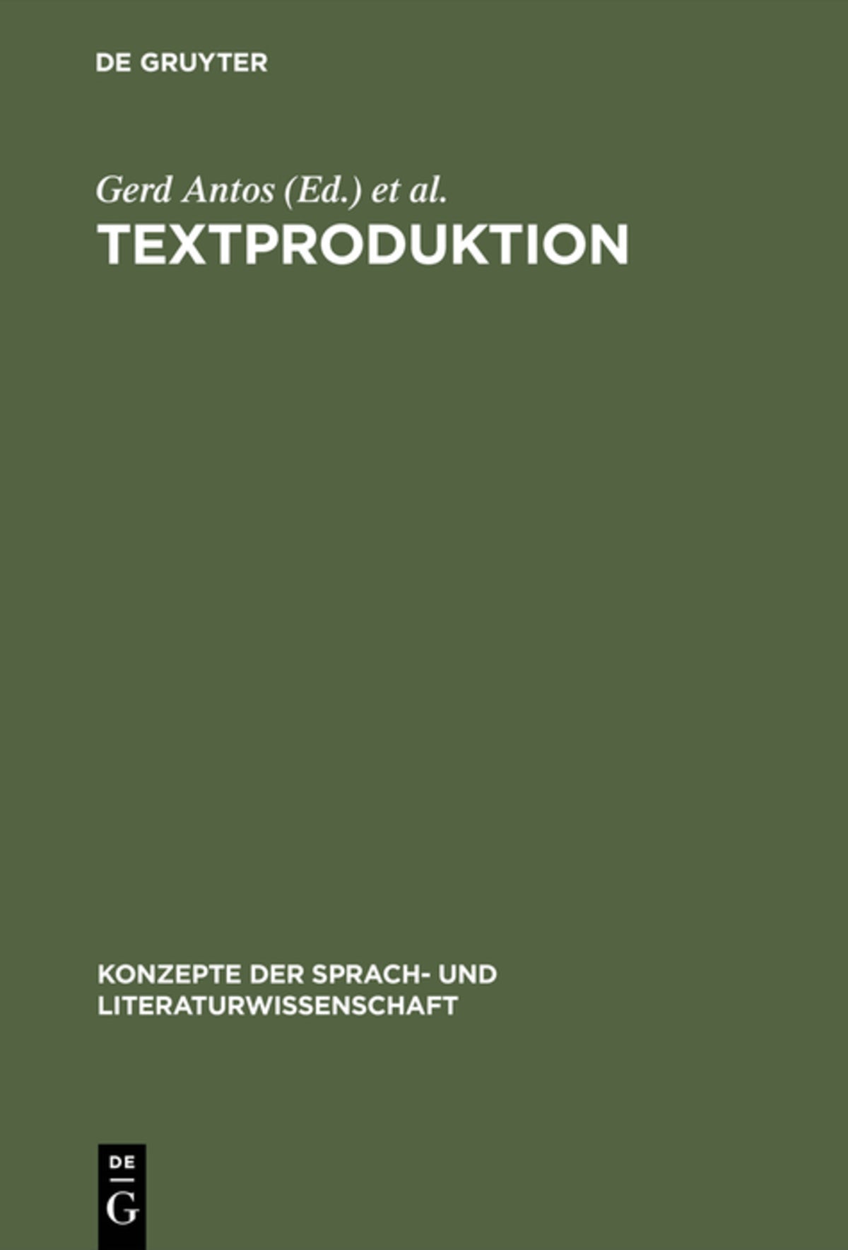 Cover image for Textproduktion ISBN 9783484220485