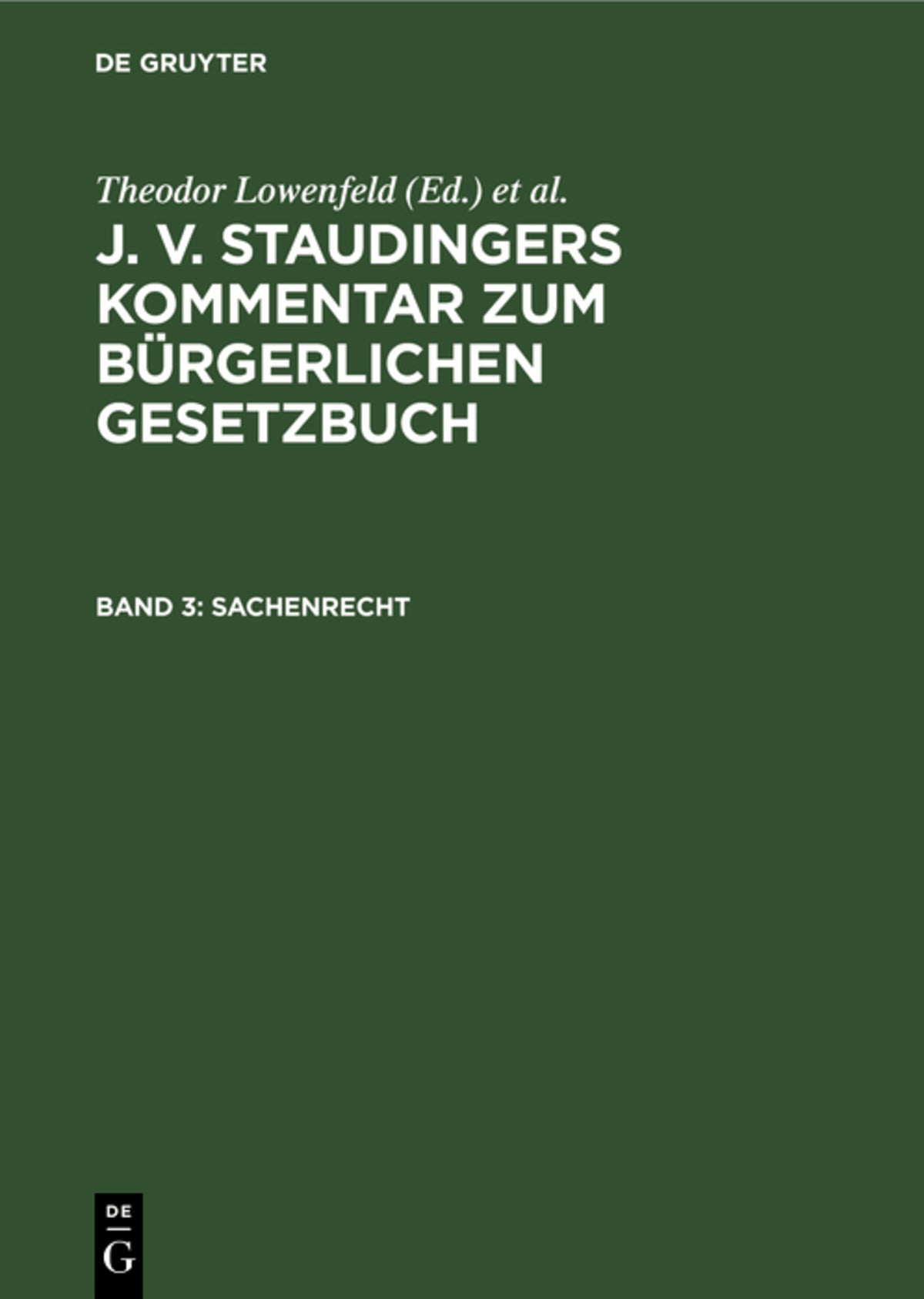Cover image for Sachenrecht ISBN 9783112600917