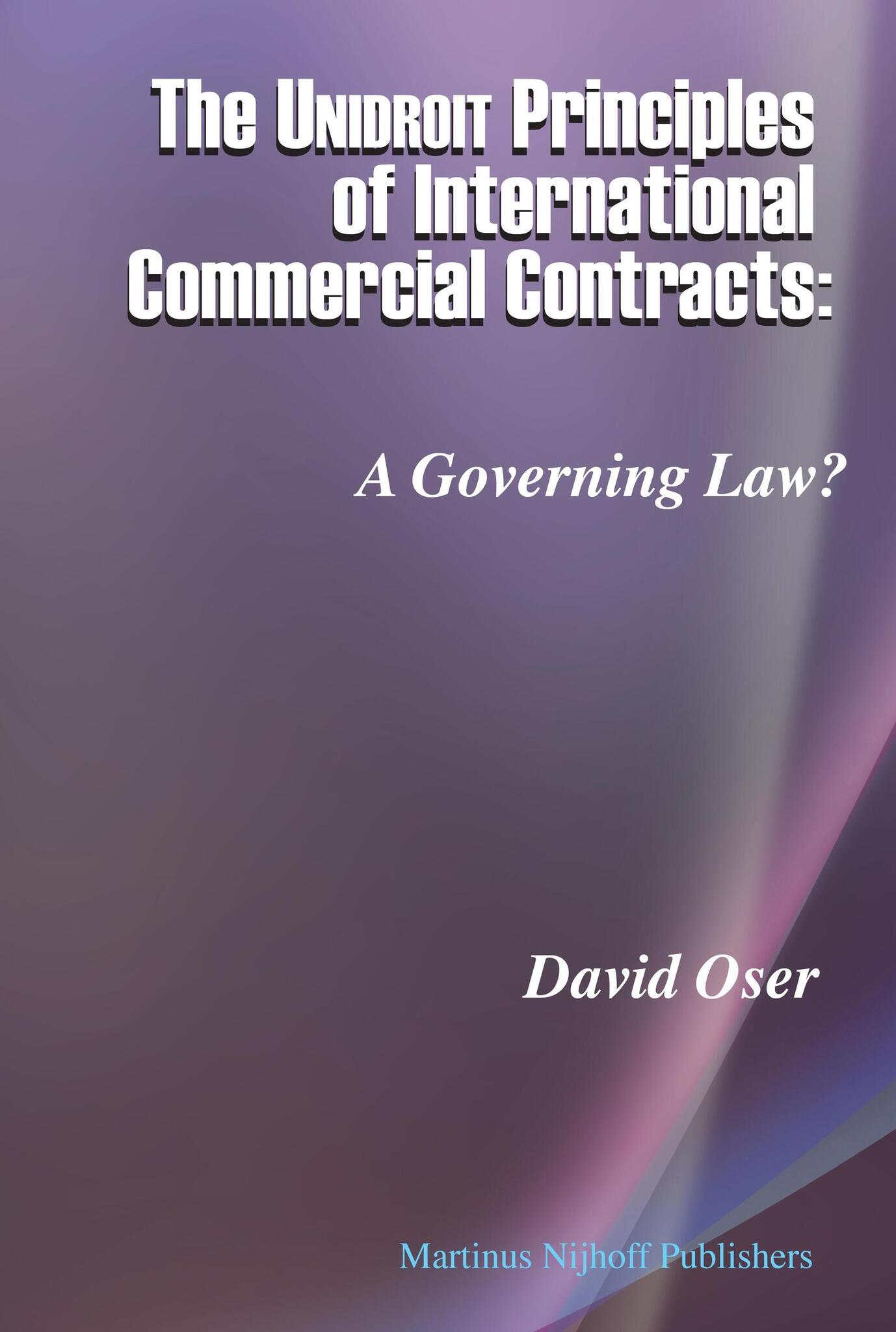 Cover image for The Unidroit Principles of International Commercial Contracts ISBN 9789004167896