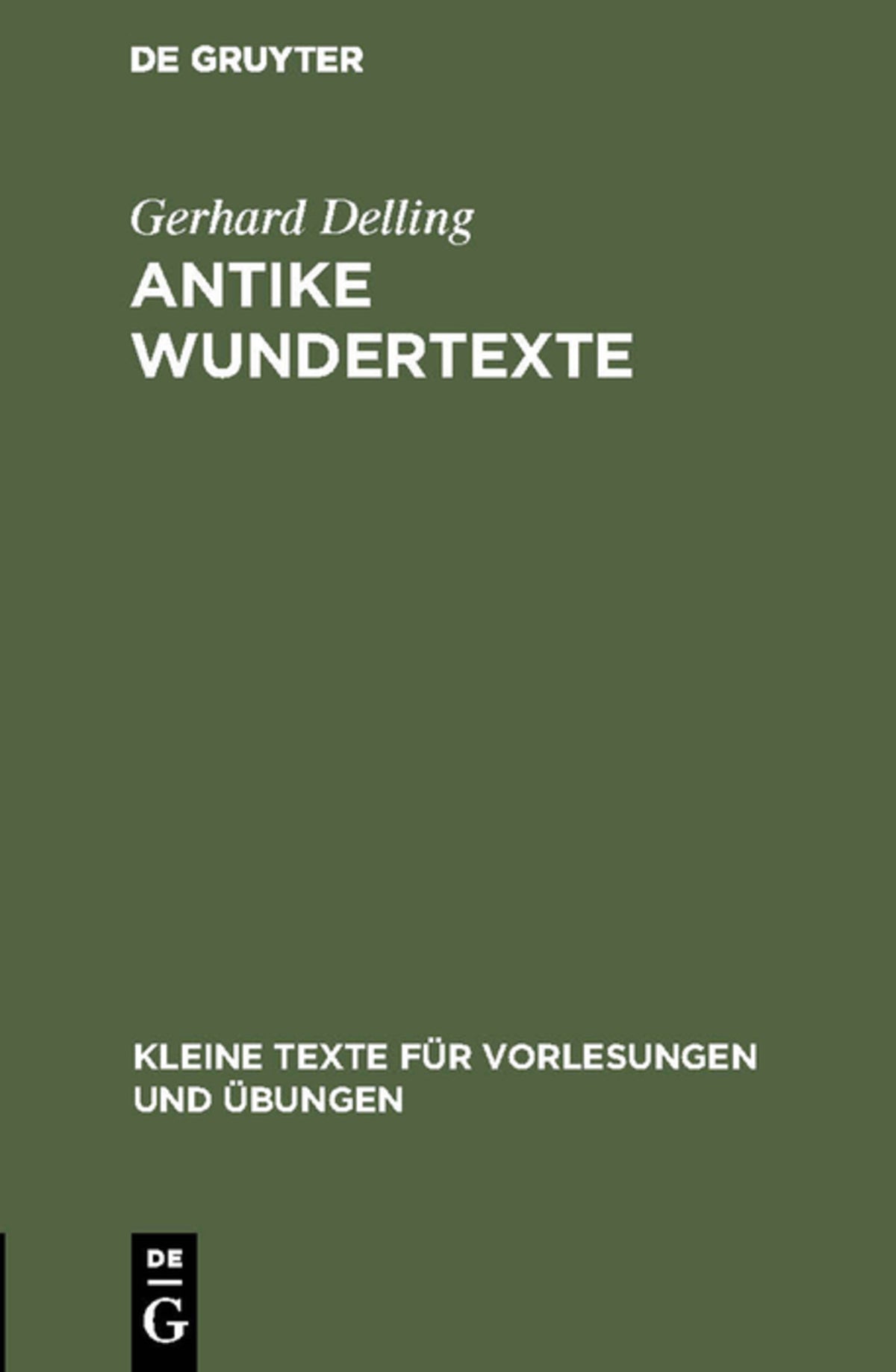 Cover image for Antike Wundertexte ISBN 9783111000145