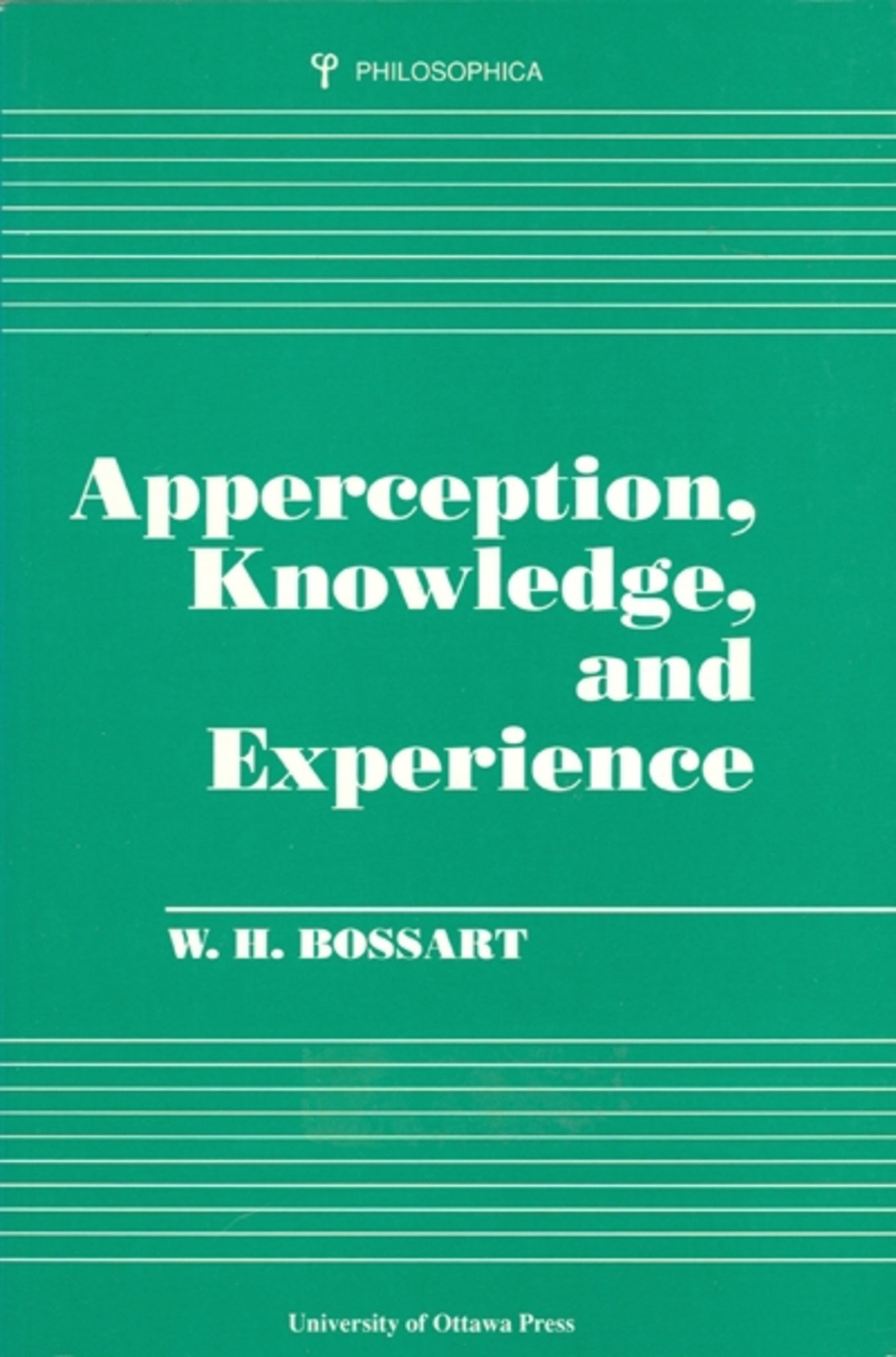 Cover image for Apperception, Knowledge, and Experience ISBN 9780776603971