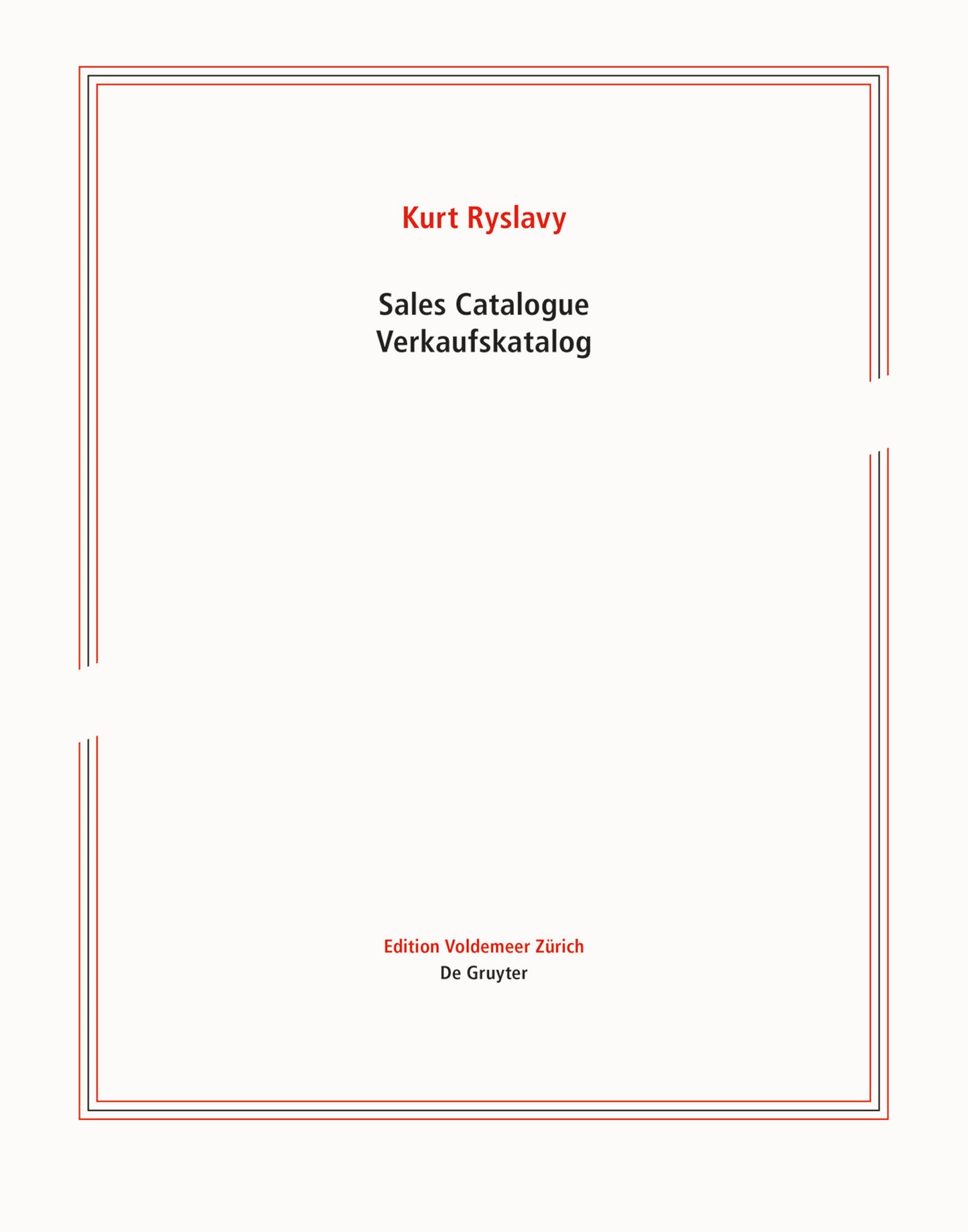 Sales Catalogue / Verkaufskatalog