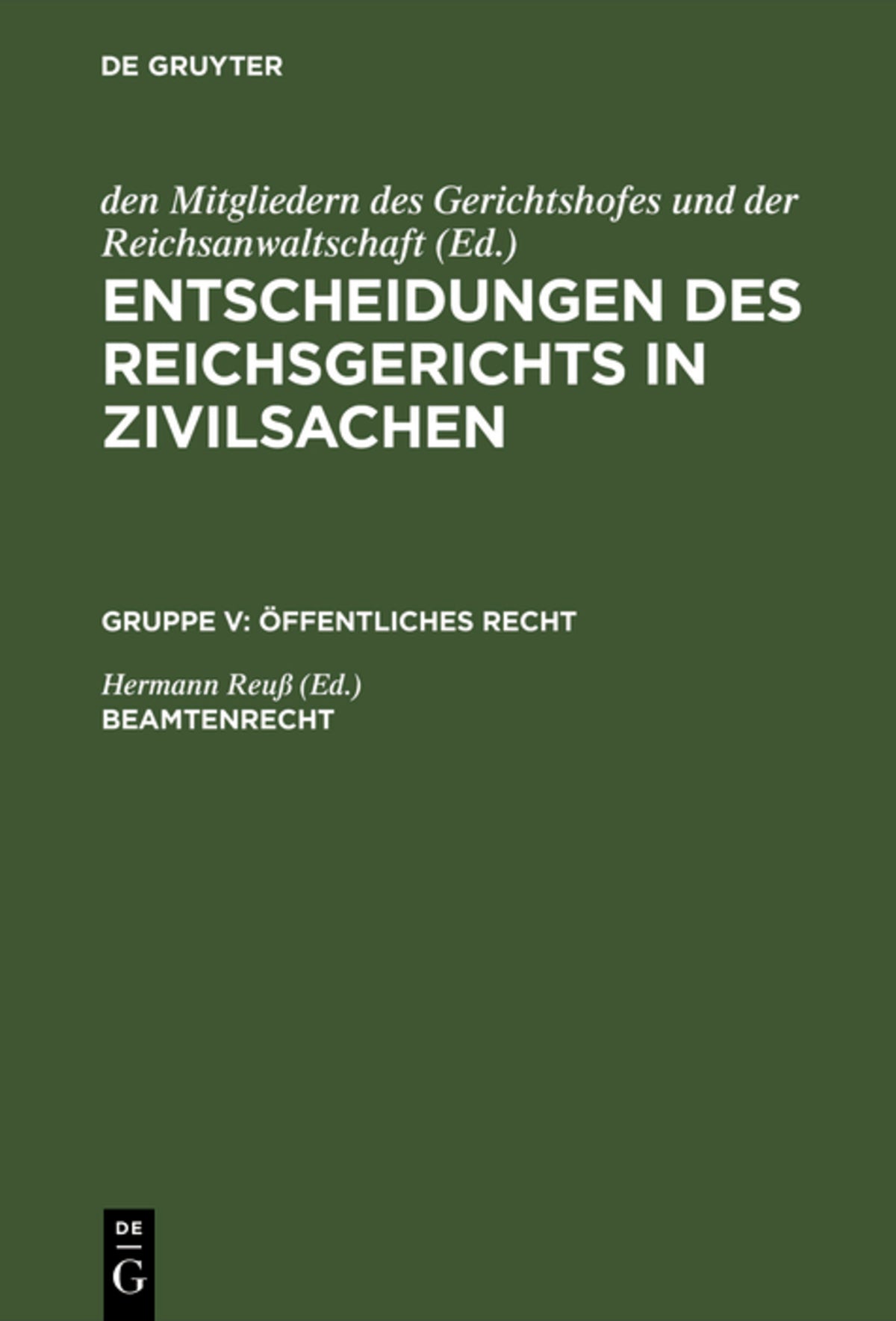 Cover image for Beamtenrecht ISBN 9783110987546