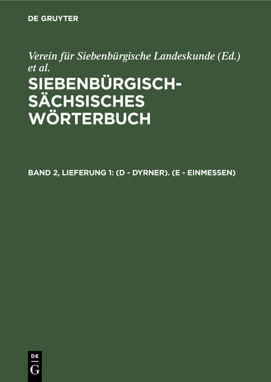 (D - Dyrner). (E - einmessen)