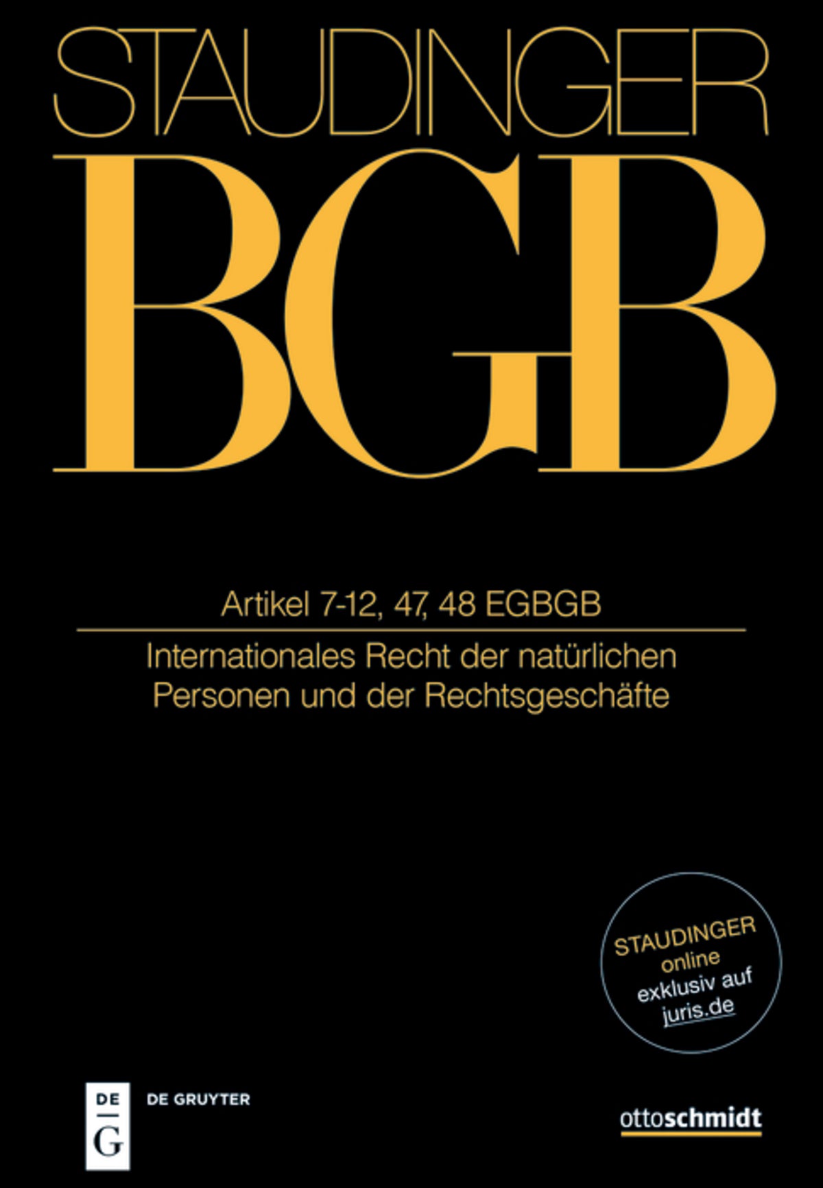 Cover image for Artikel 7-12, 47, 48 EGBGB ISBN 9783805913591