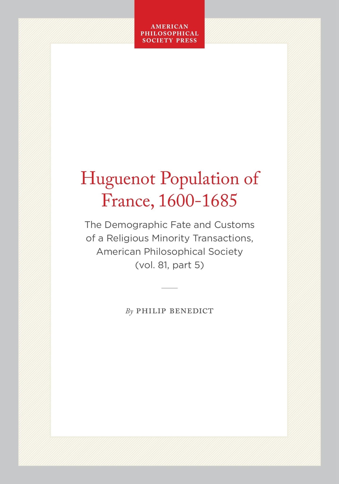 Huguenot Population of France, 1600-1685