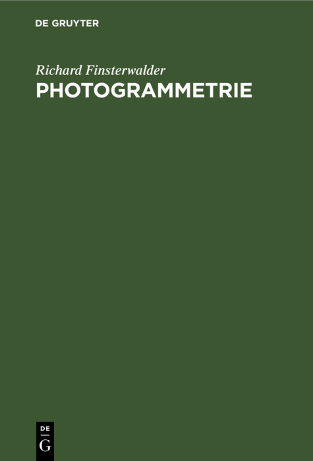 Cover image for Photogrammetrie ISBN 9783111171401