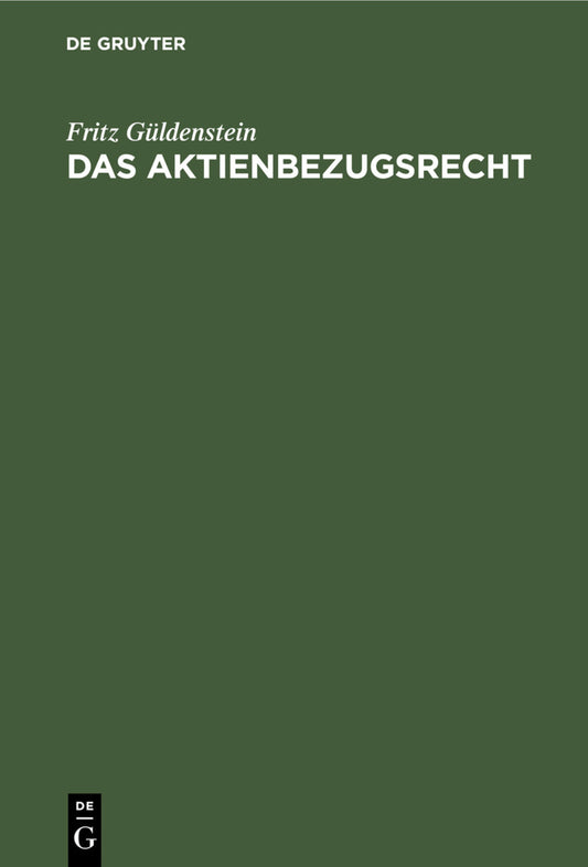 Das Aktienbezugsrecht
