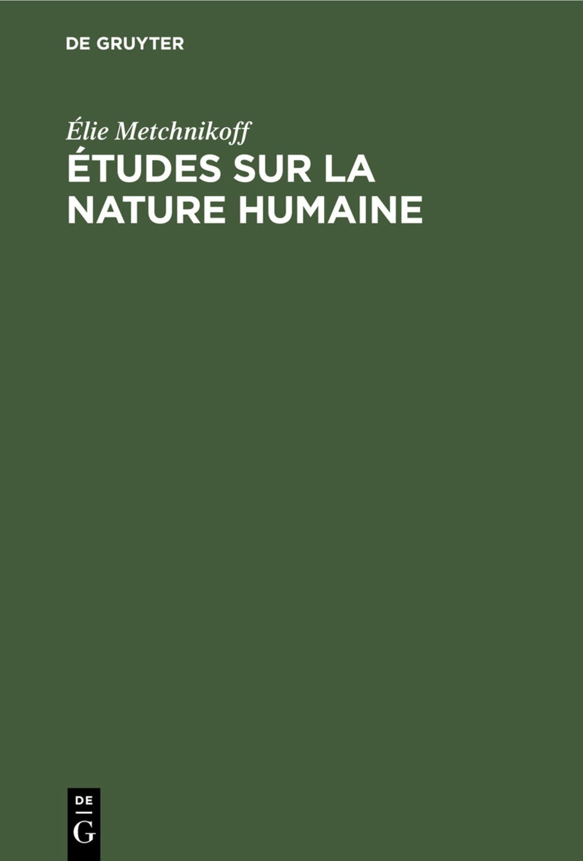 Cover image for Études sur la nature humaine ISBN 9783112359419
