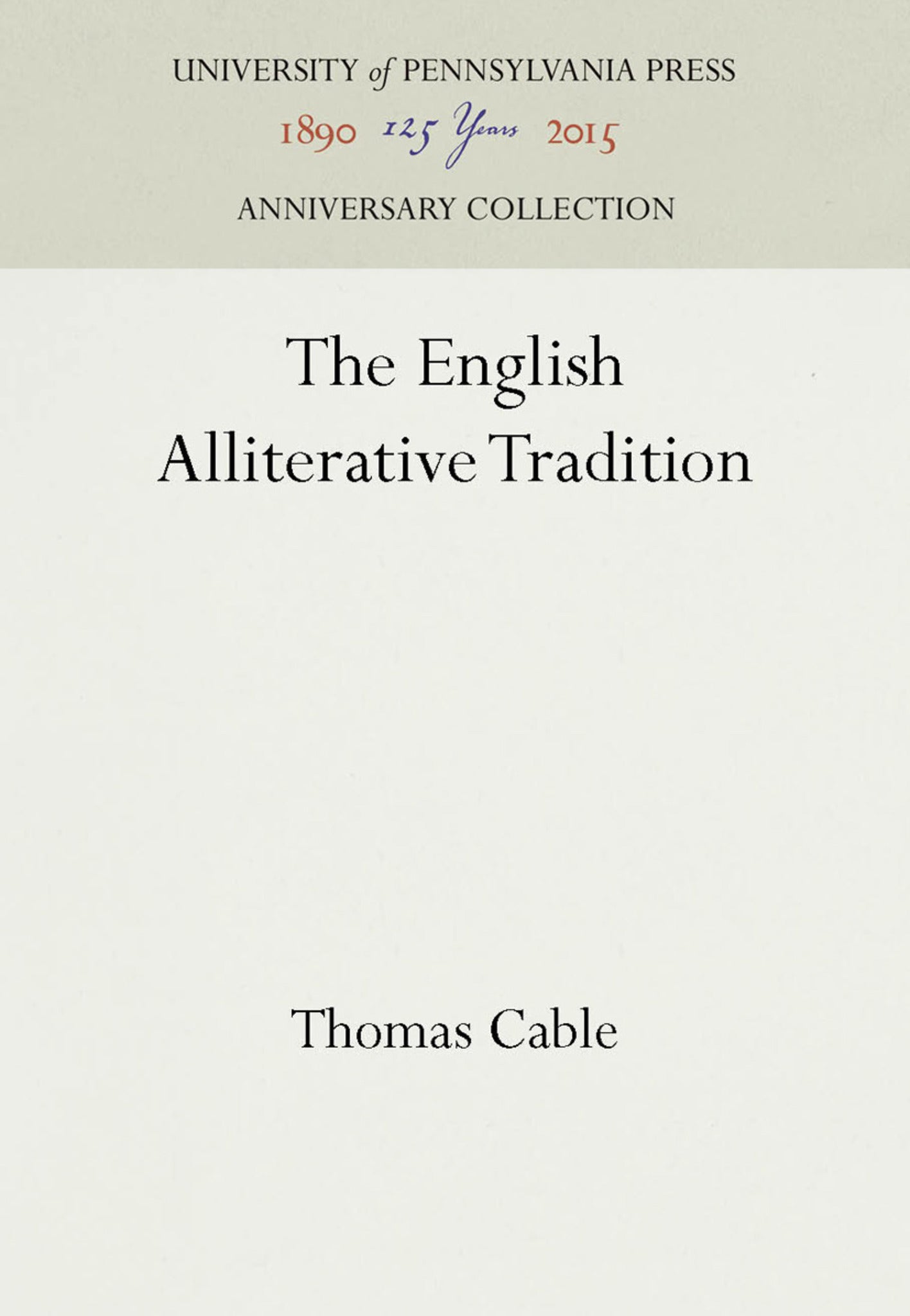 The English Alliterative Tradition