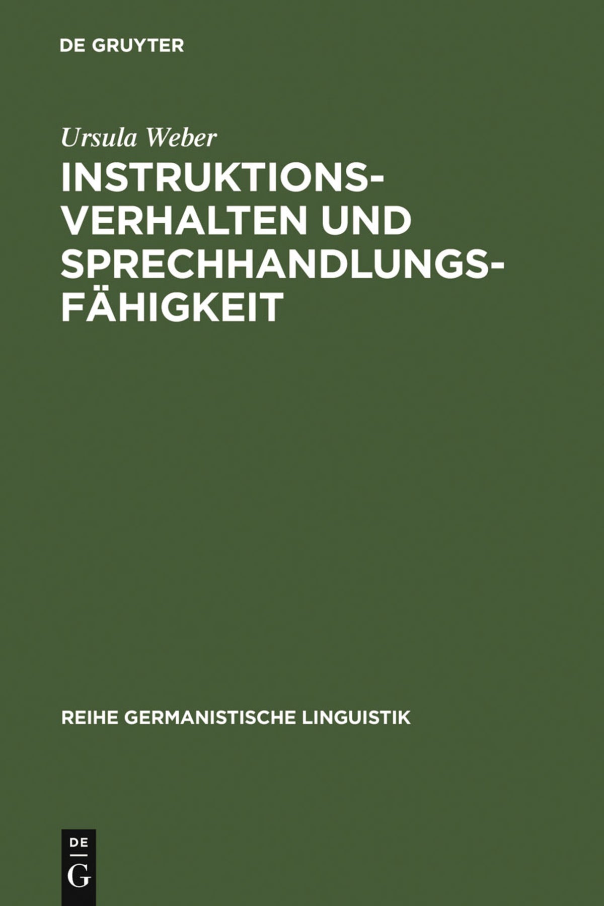 Cover image for Instruktionsverhalten und Sprechhandlungsfähigkeit ISBN 9783484310414