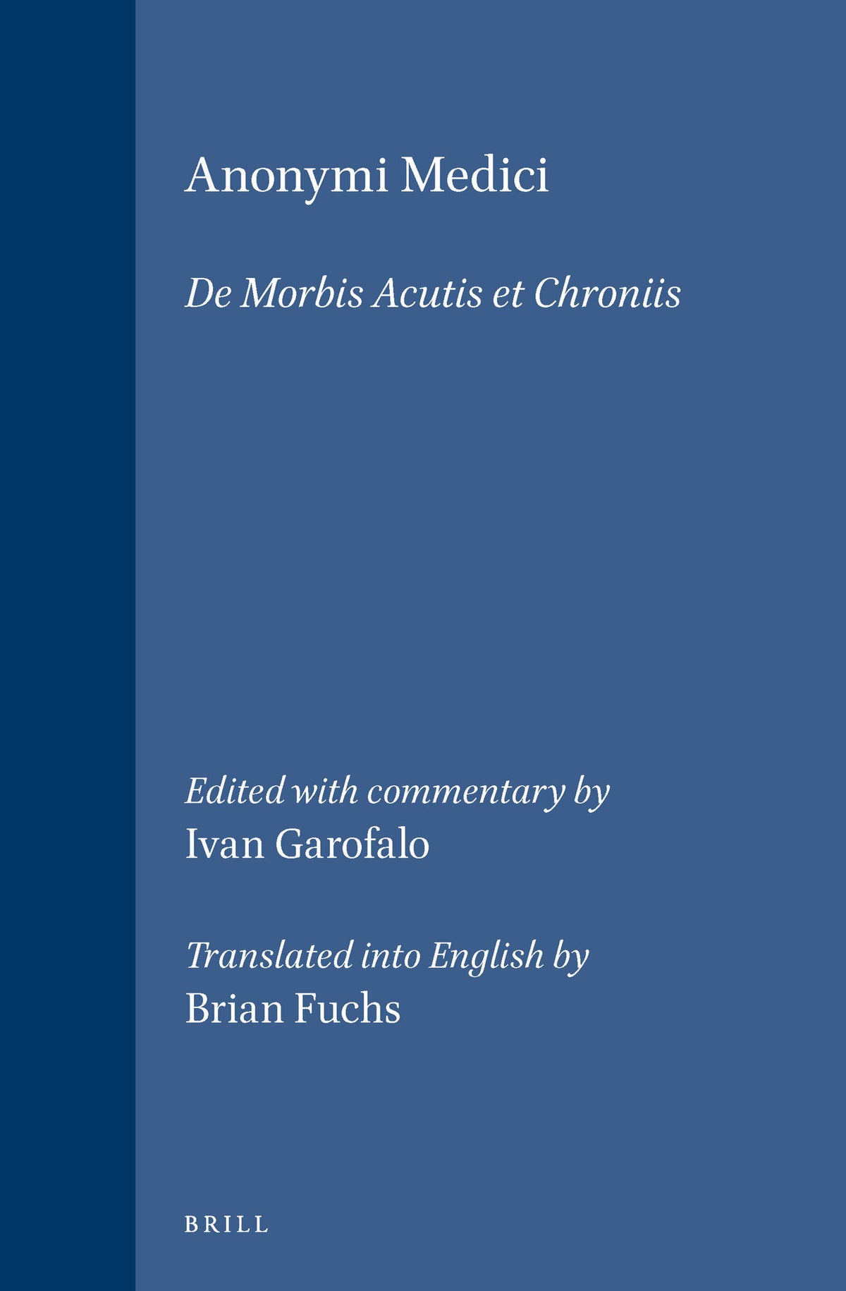 Cover image for Anonymi Medici ISBN 9789004102279