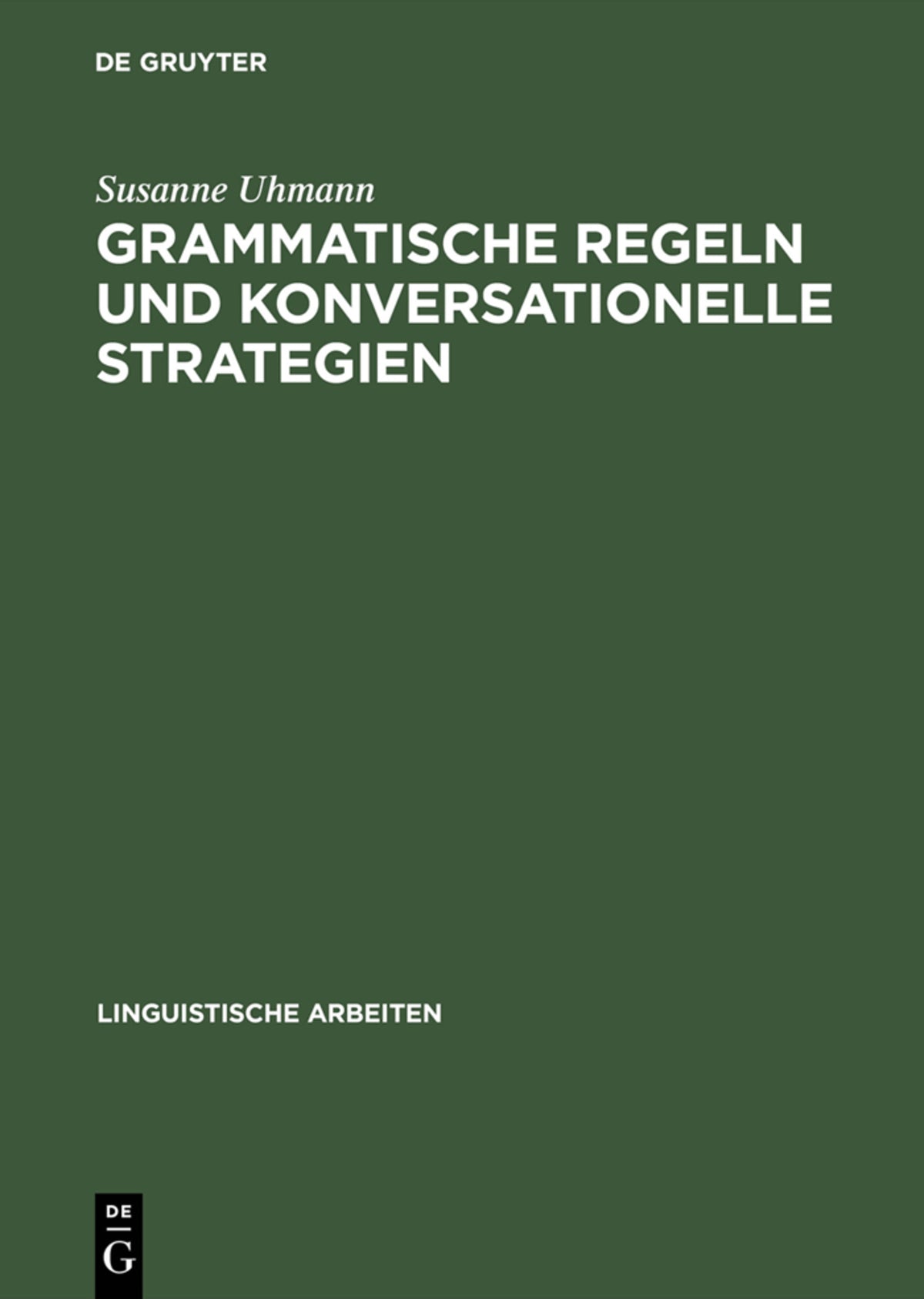 Cover image for Grammatische Regeln und konversationelle Strategien ISBN 9783484303751