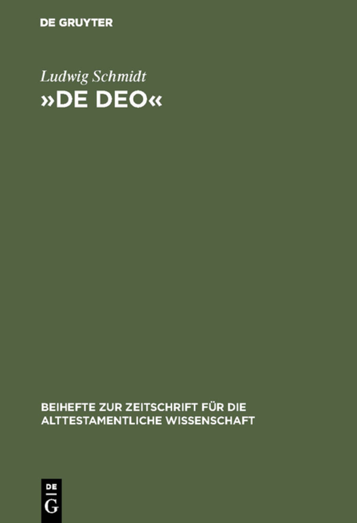 Cover image for »De Deo« ISBN 9783110066180