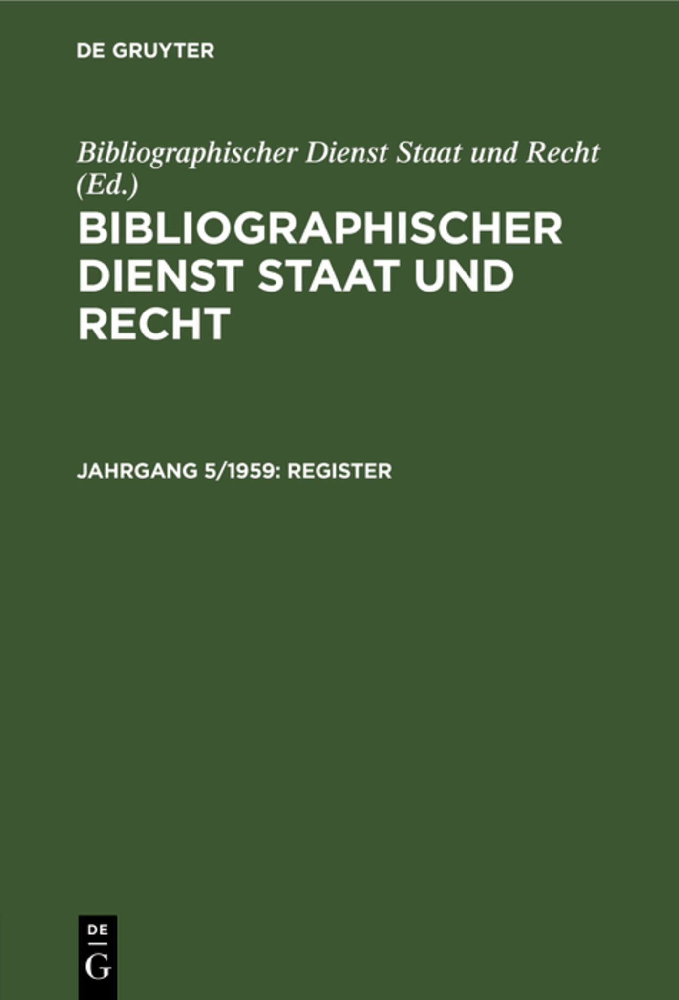 Cover image for Register ISBN 9783112564530