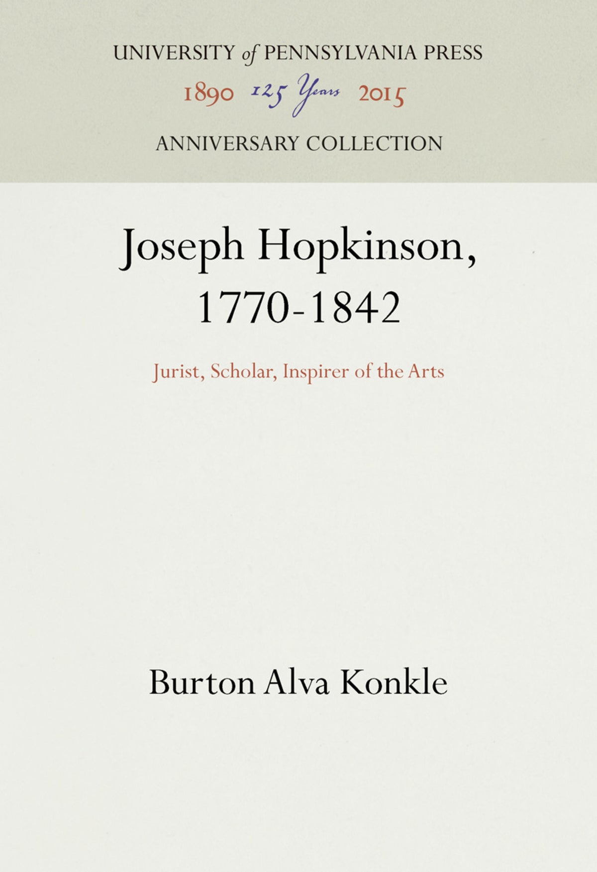 Cover image for Joseph Hopkinson, 1770-1842 ISBN 9781512817362