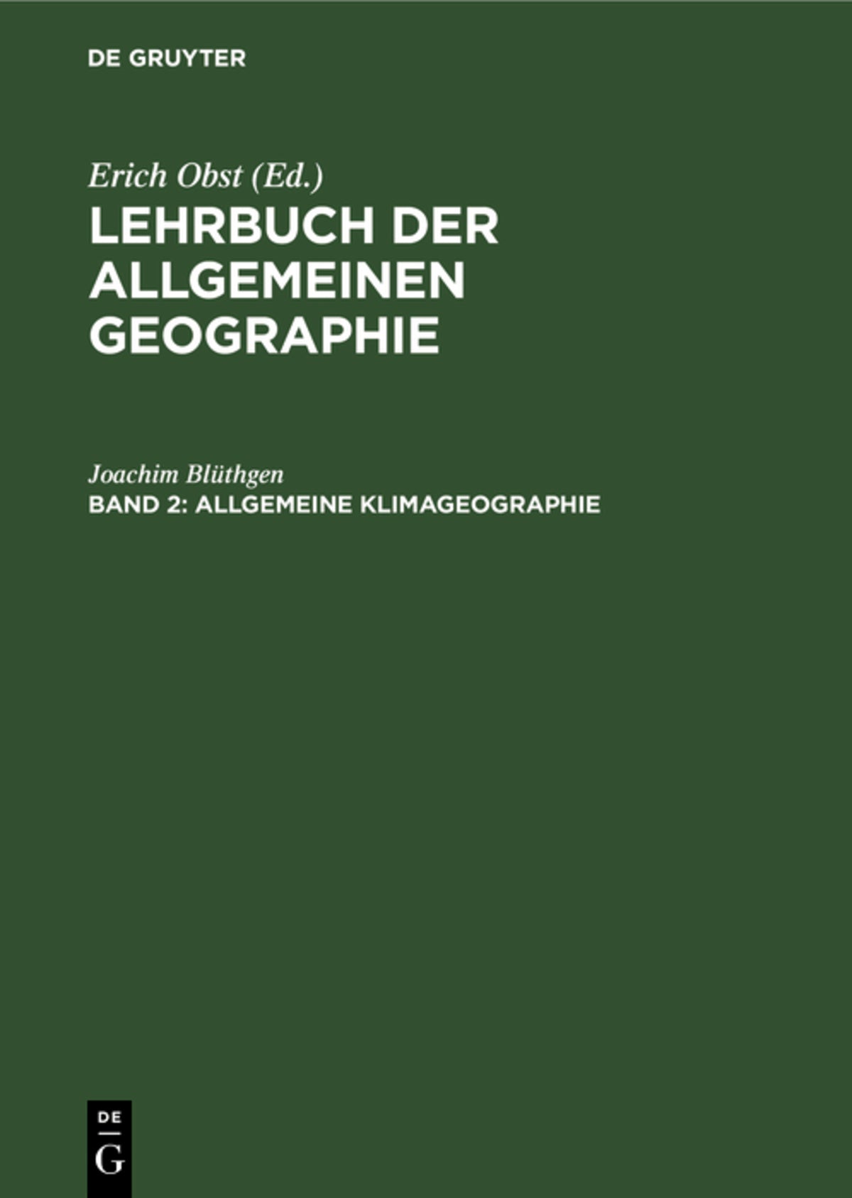 Cover image for Allgemeine Klimageographie ISBN 9783111074122