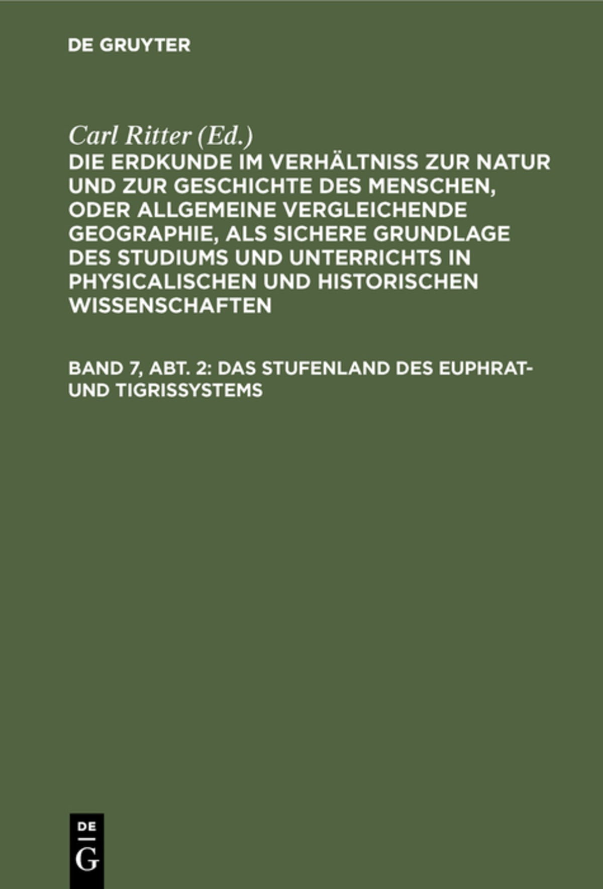 Cover image for Das Stufenland des Euphrat- und Tigrissystems ISBN 9783111193274