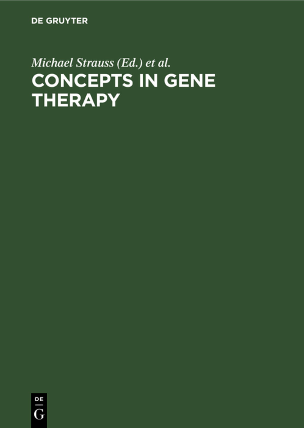 Cover image for Concepts in Gene Therapy ISBN 9783110149845