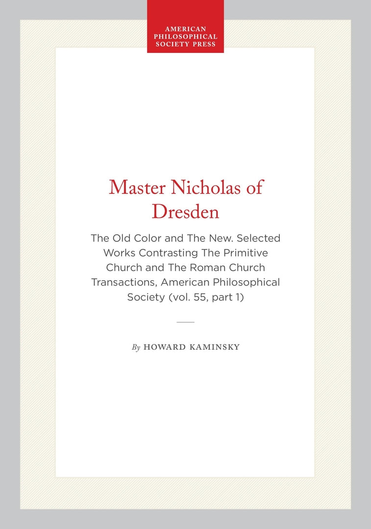 Cover image for Master Nicholas of Dresden ISBN 9781422376041