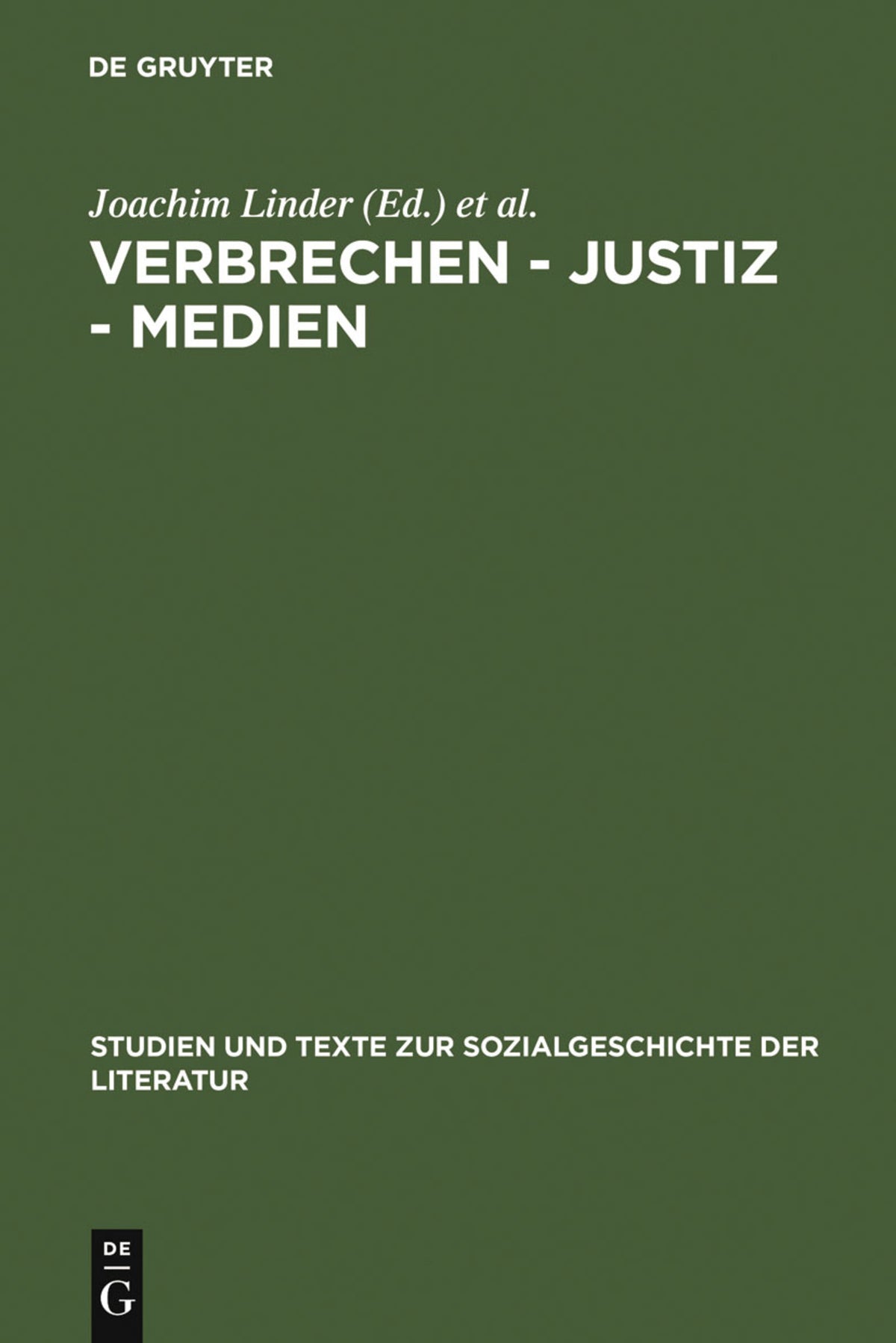 Cover image for Verbrechen - Justiz - Medien ISBN 9783484350700