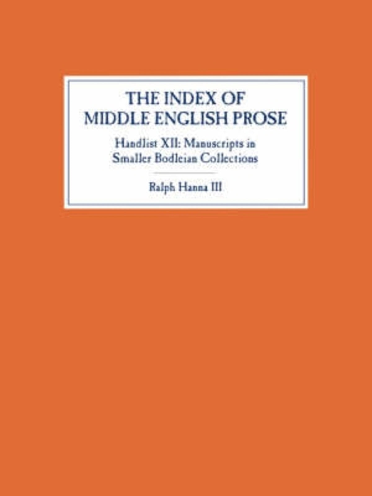 Cover image for The Index of Middle English Prose, Handlist XII ISBN 9781843841470