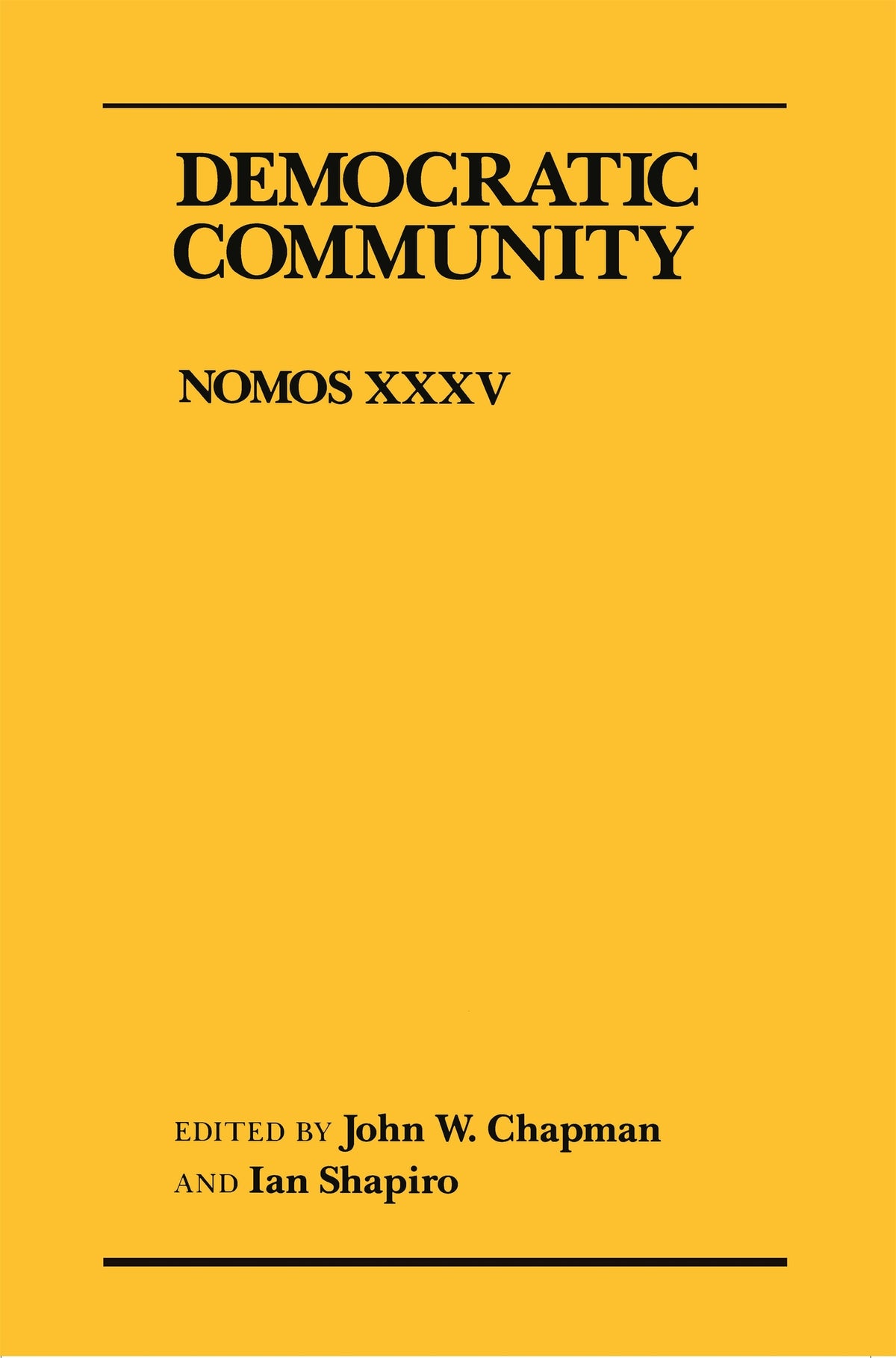 Cover image for Democratic Community ISBN 9780814715079