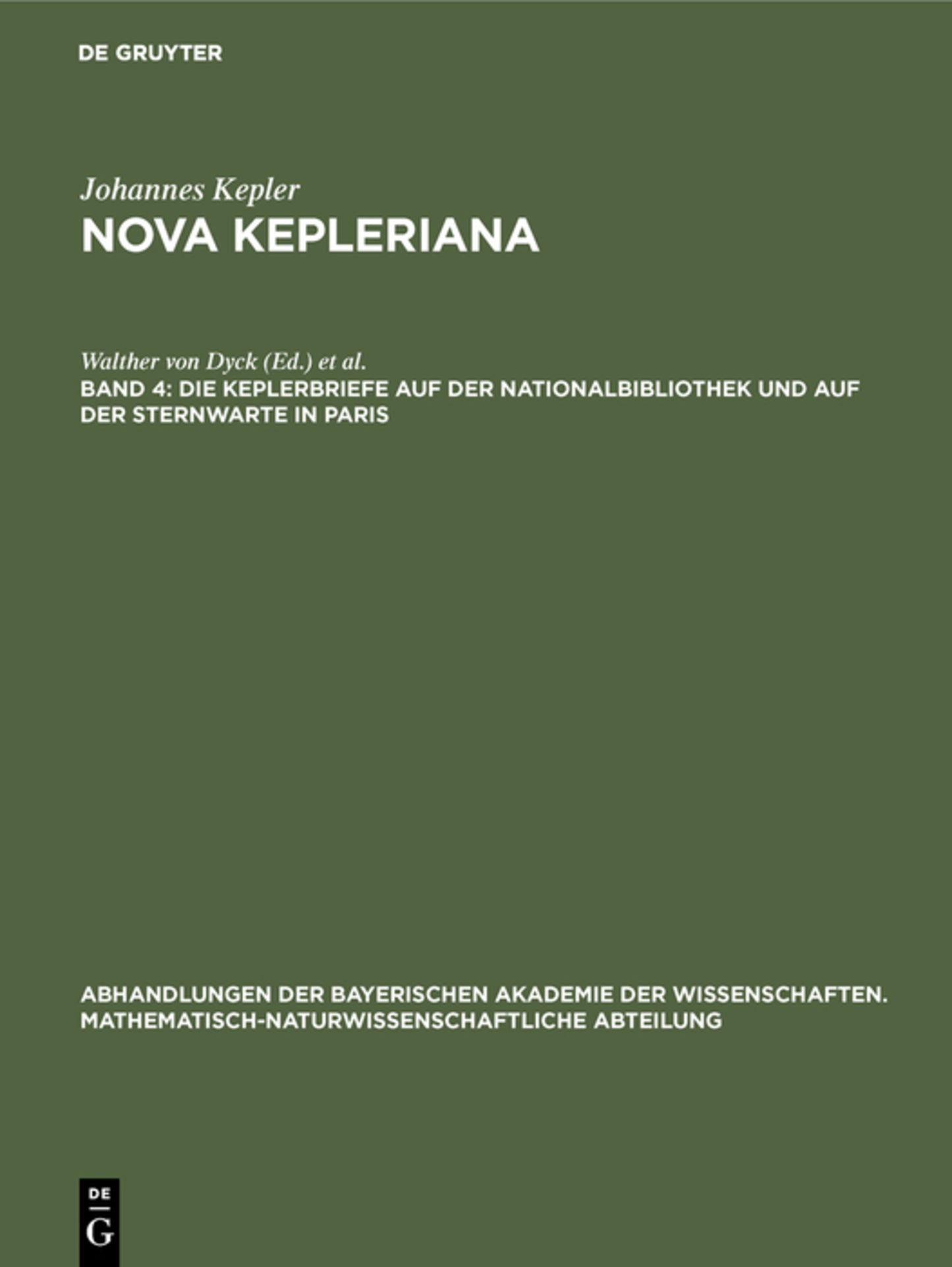 Die Keplerbriefe auf der Nationalbibliothek und auf der Sternwarte in Paris