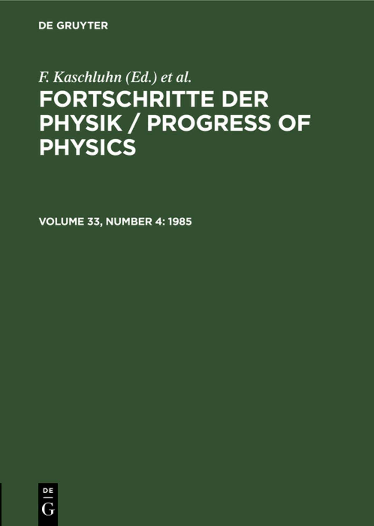 Cover image for 1985 ISBN 9783112500750