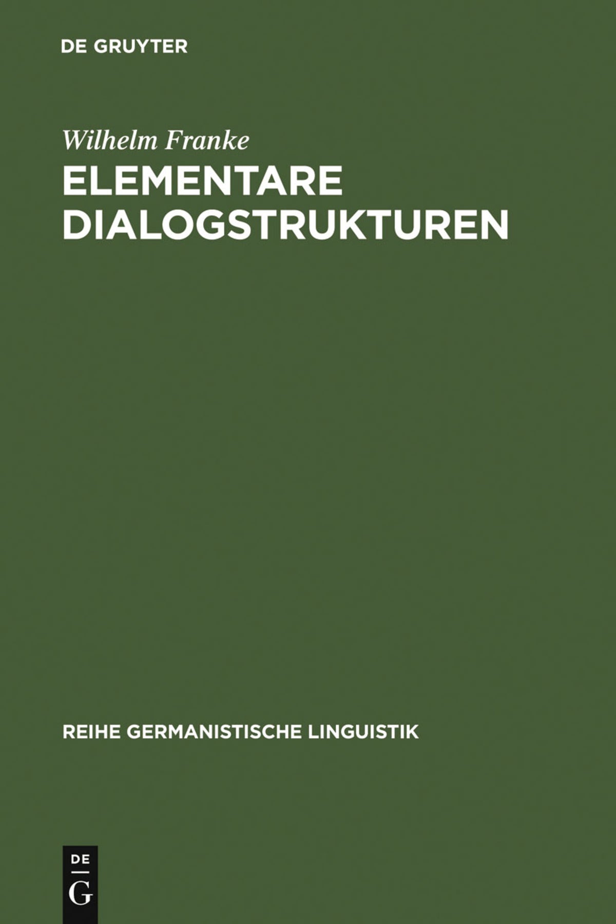 Cover image for Elementare Dialogstrukturen ISBN 9783484311015