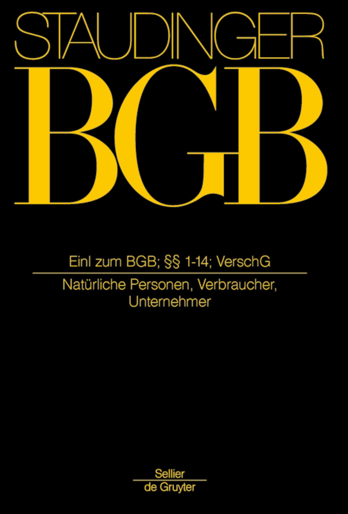 Cover image for Einleitung zum BGB; §§ 1-14; VerschG ISBN 9783805912525