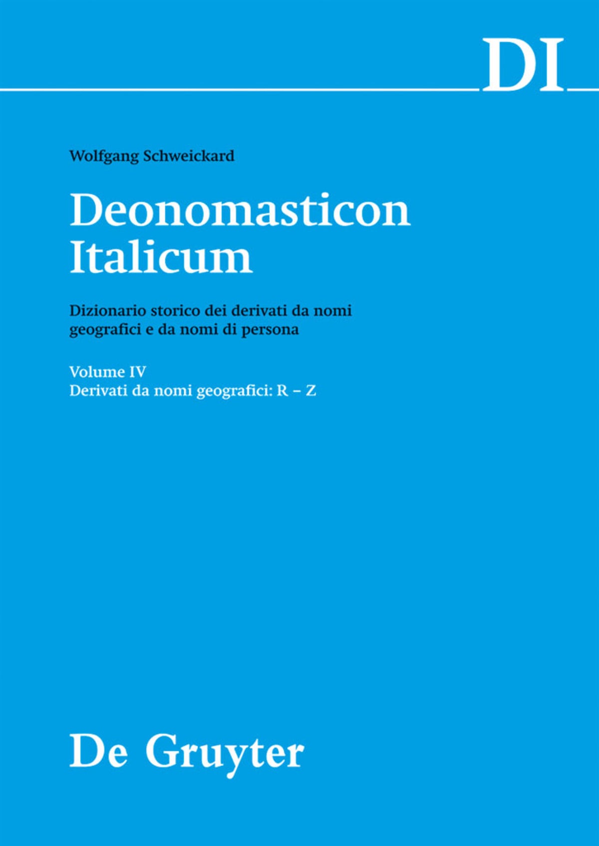 Cover image for Derivati da nomi geografici (R-Z) ISBN 9783110262728