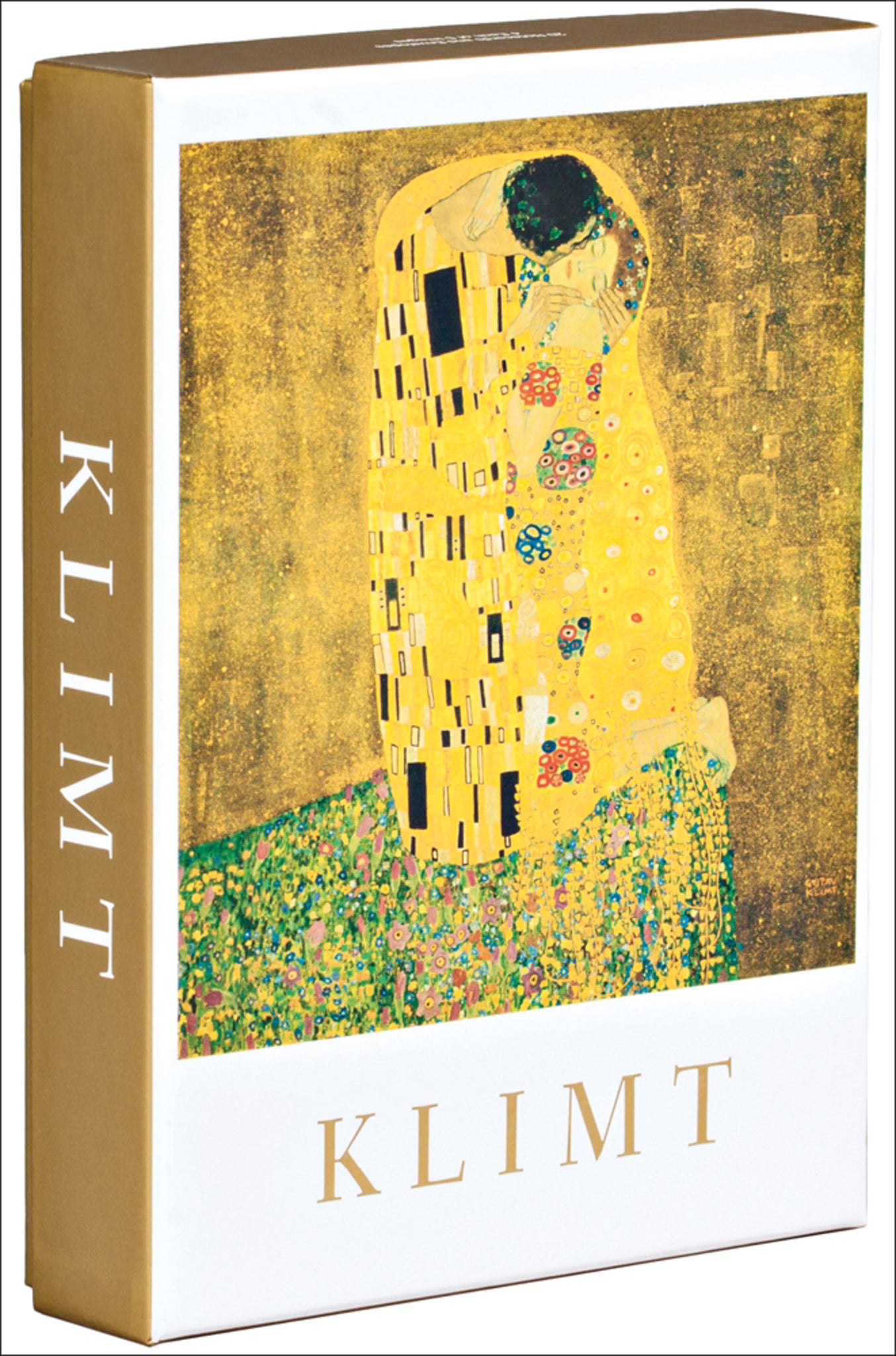 teNeues - Notecard Box: The Kiss, Gustav Klimt, 20 Full Color Notecards with Envelopes, Subtle Gold Accents, 5 Each of 4 Images, Reusable 2-Piece Gift Box