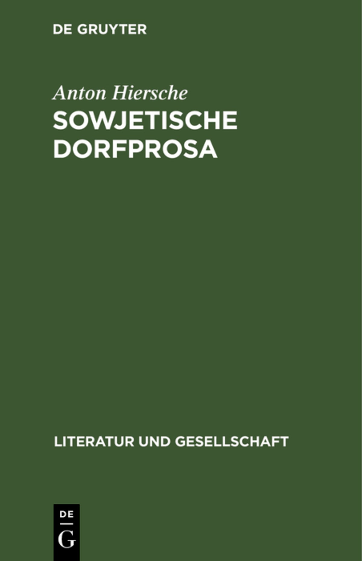 Cover image for Sowjetische Dorfprosa ISBN 9783112481417