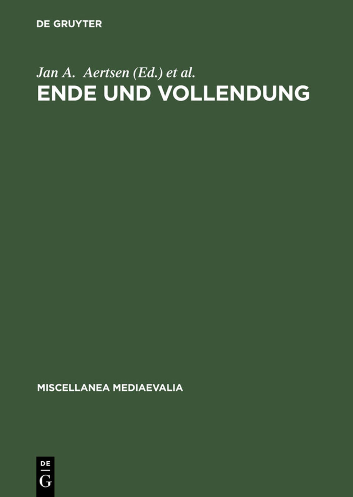 Cover image for Ende und Vollendung ISBN 9783110172140
