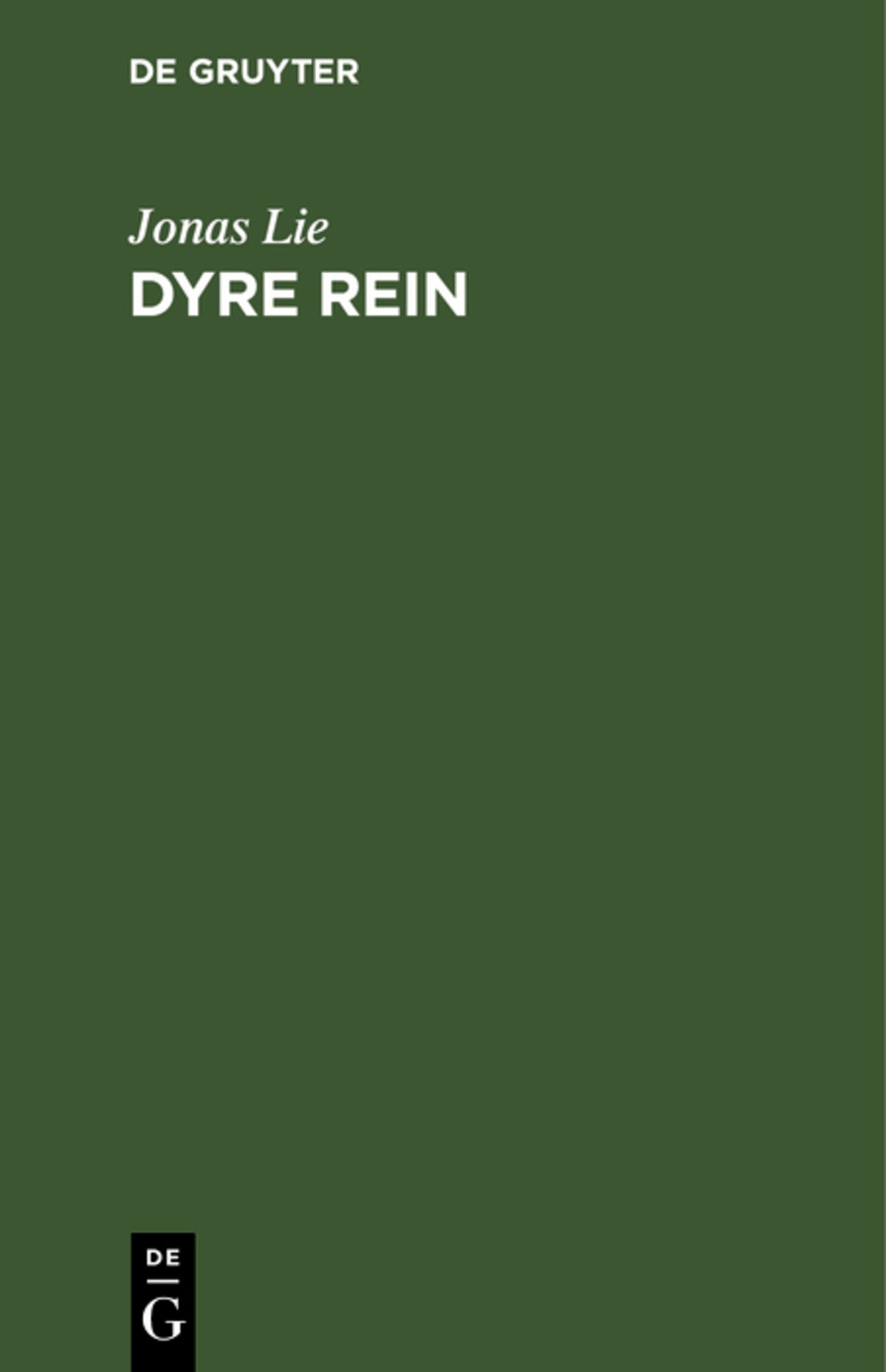 Cover image for Dyre Rein ISBN 9783111124421