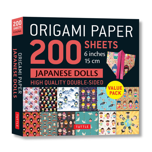 Origami Paper 200 sheets Japanese Dolls 6" (15 cm)