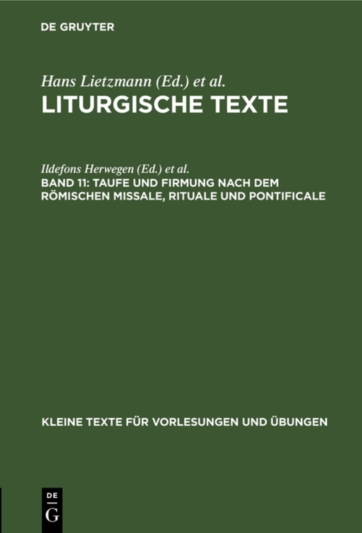 Taufe und Firmung nach dem römischen Missale, Rituale und Pontificale