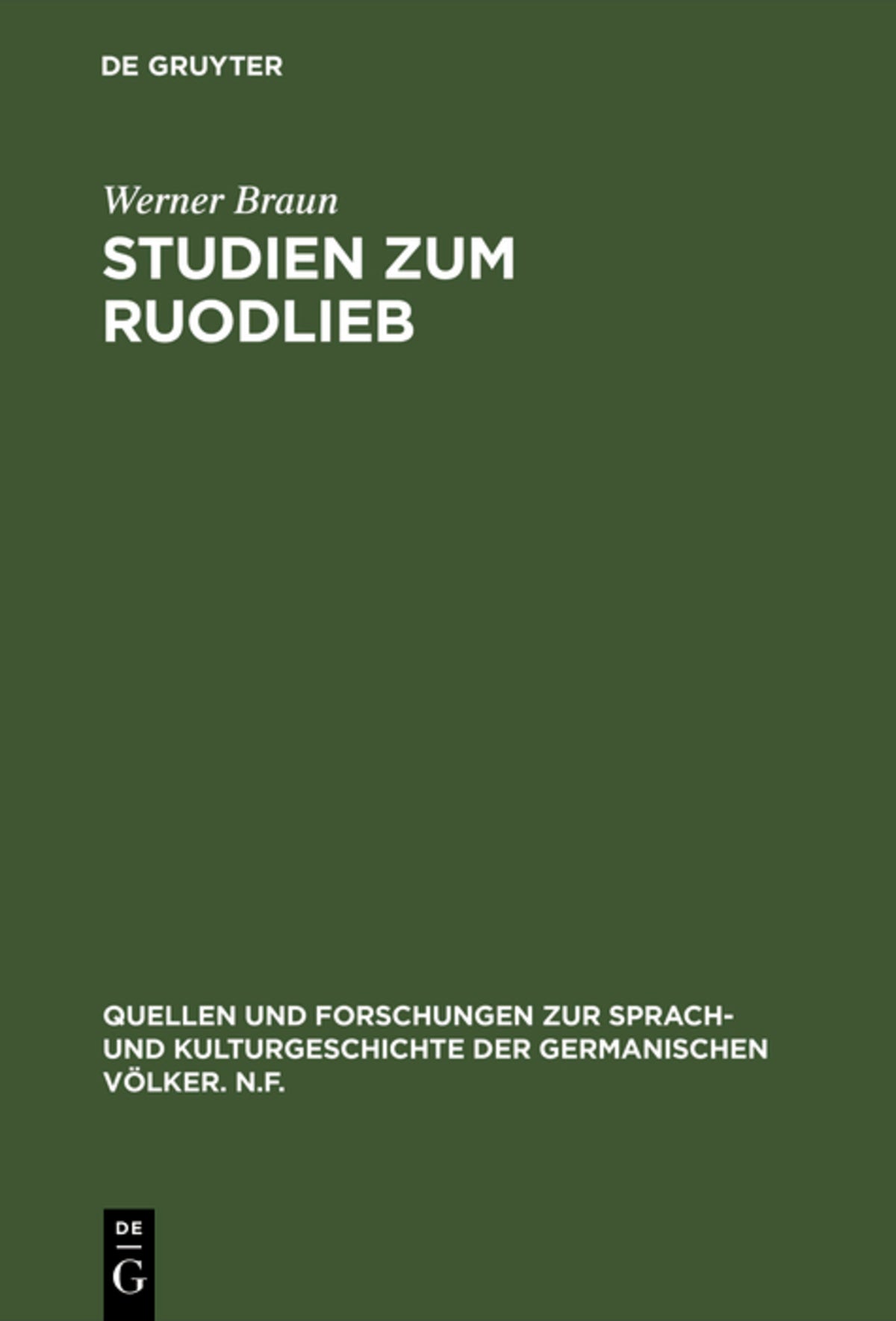 Cover image for Studien zum Ruodlieb ISBN 9783110001983