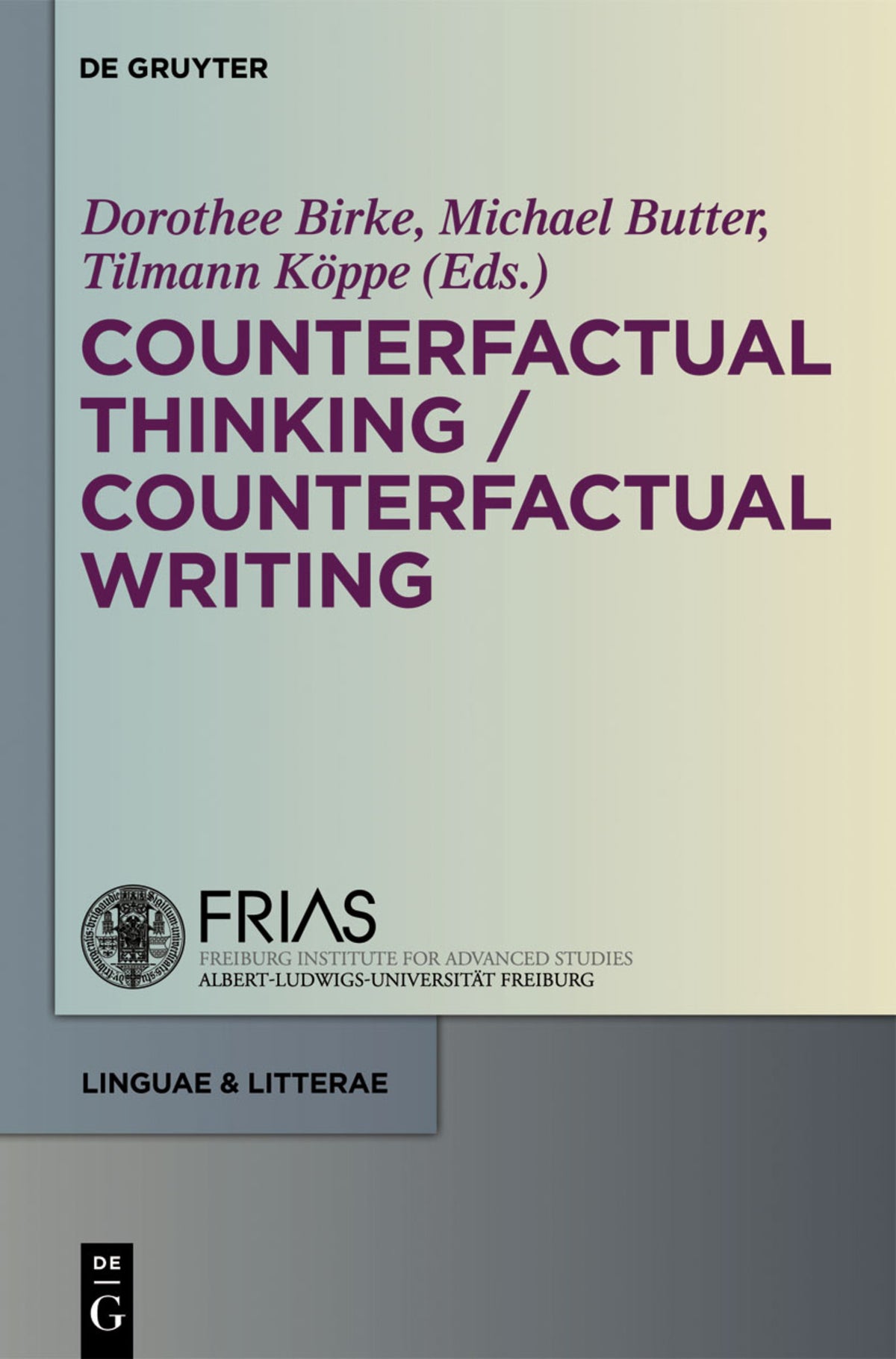 Cover image for Counterfactual Thinking - Counterfactual Writing ISBN 9783110268584