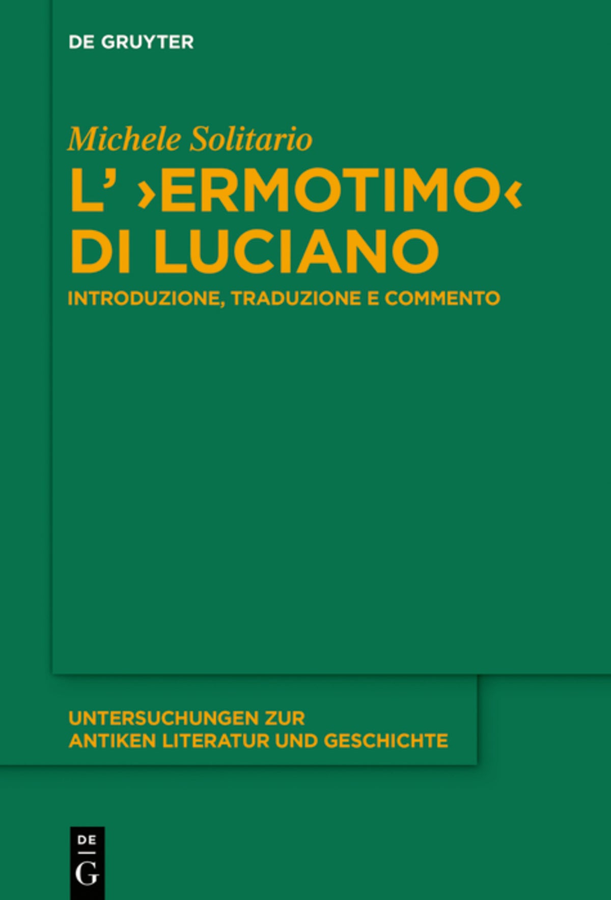 Cover image for L’ ›Ermotimo‹ di Luciano ISBN 9783110609516